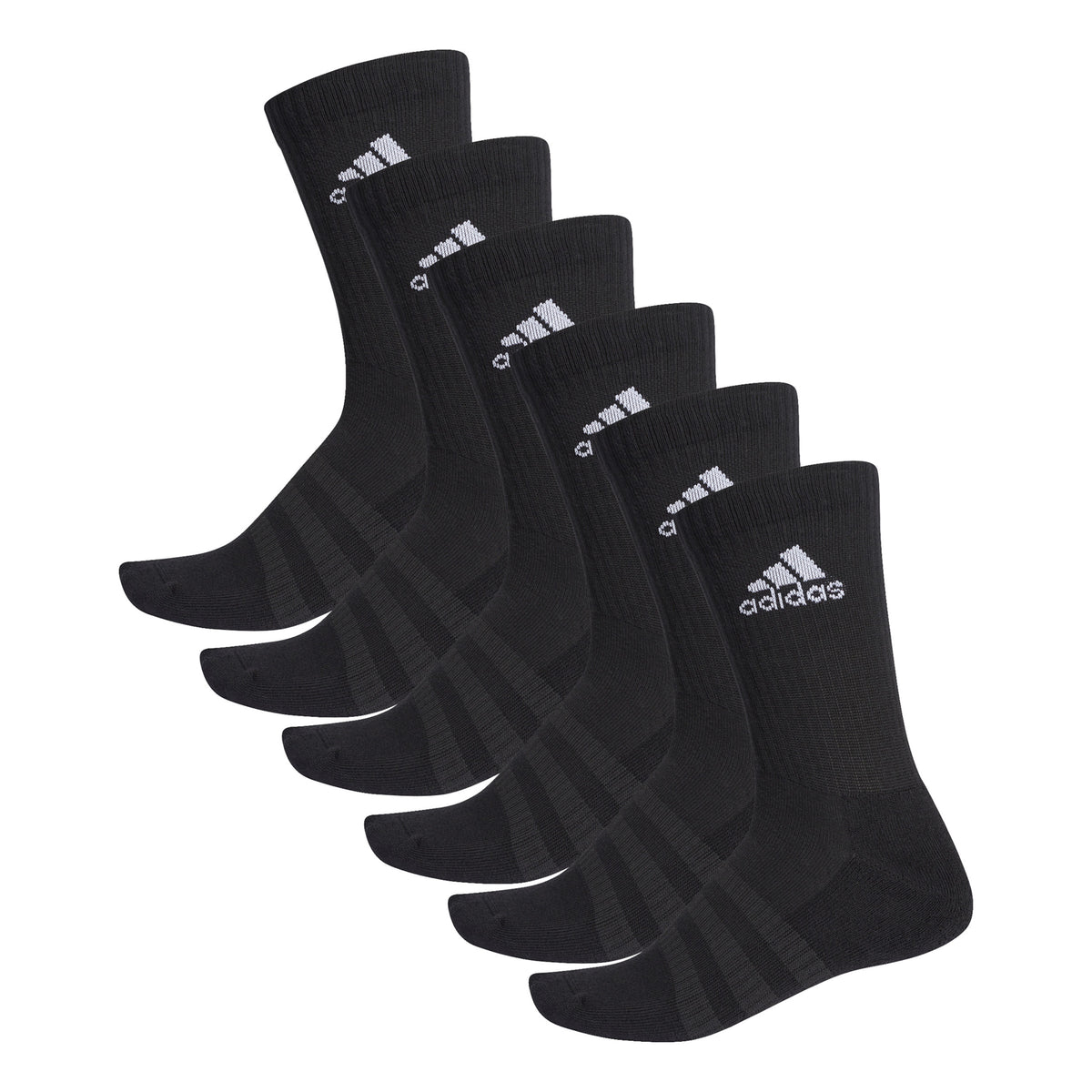 adidas Cush Crew Chaussettes de sport Pack de 6 Unisex - noir, blanc adidas Cush Crew Chaussettes de sport Pack de 6 Unisex - noir, blanc