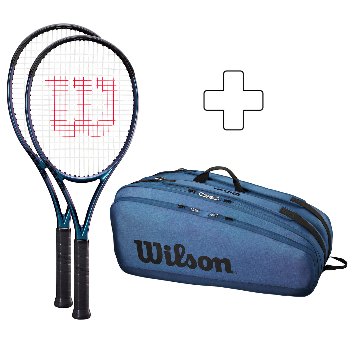 Wilson 2x 100 V4.0 + sac de tennis Wilson 2x 100 V4.0 + sac de tennis