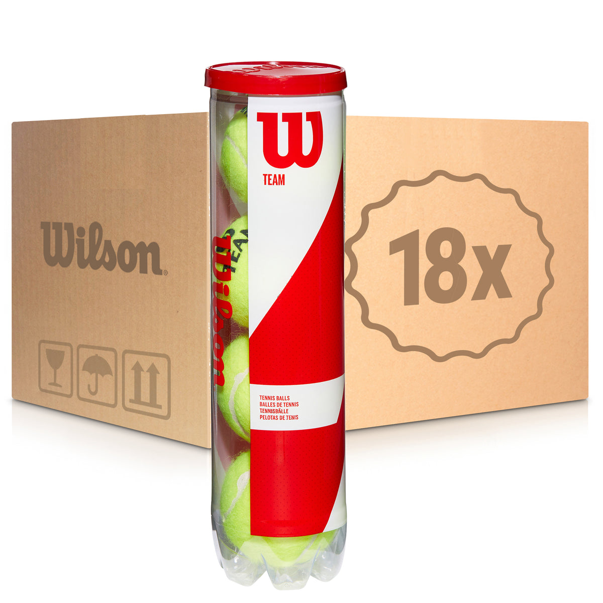 Wilson 18 tubes de 4 Team W Practice En carton Wilson 18 tubes de 4 Team W Practice En carton