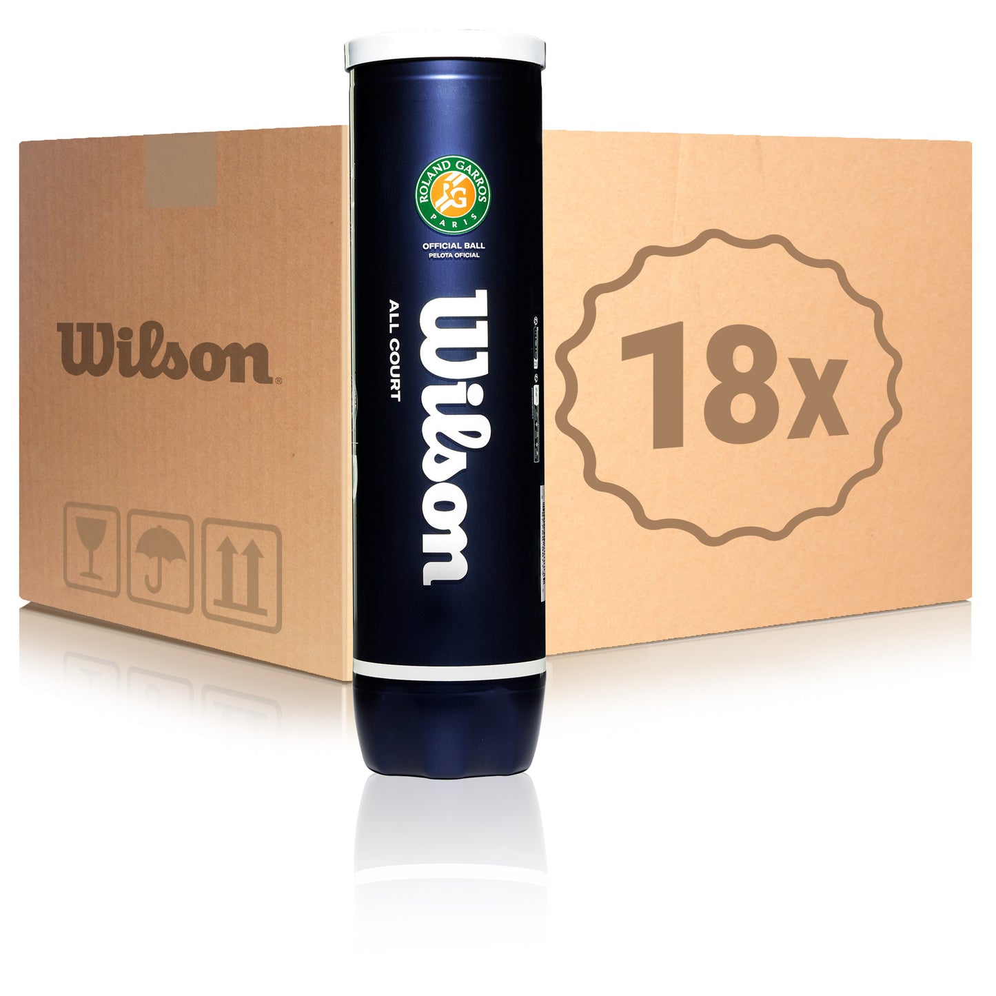 Wilson 18 tubes de 4 Roland Garros All Court En carton Wilson 18 tubes de 4 Roland Garros All Court En carton