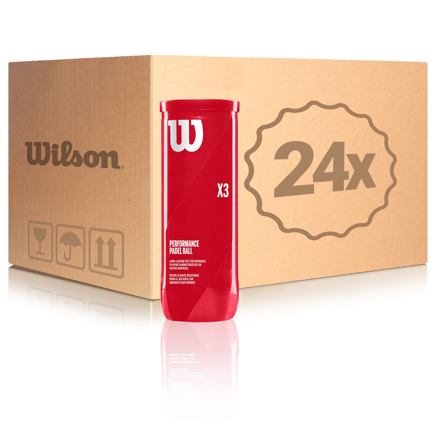 Wilson 24 Tubes de 3 Padel X3 Ball En carton Wilson 24 Tubes de 3 Padel X3 Ball En carton