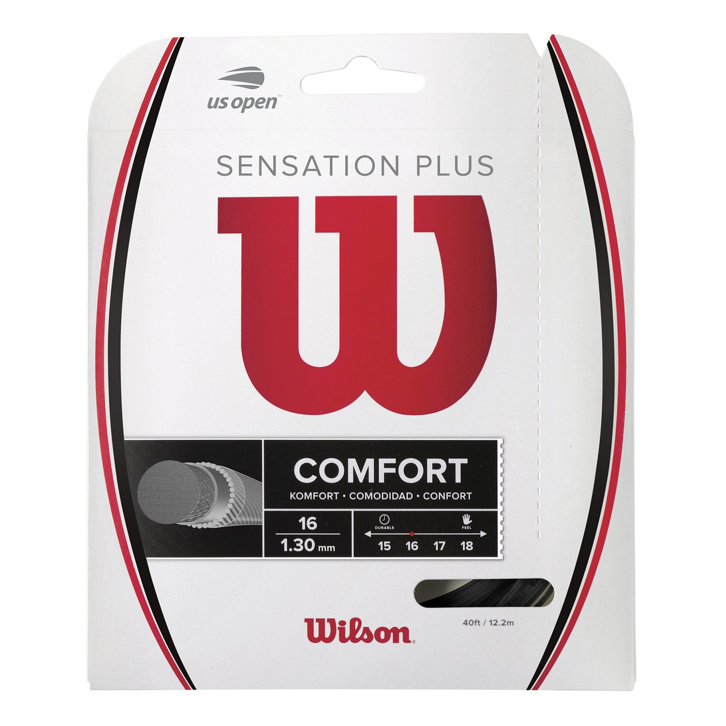 Wilson Sensation Plus Cordage En Garniture 12,2m-Noir Wilson Sensation Plus Cordage En Garniture 12,2m-Noir