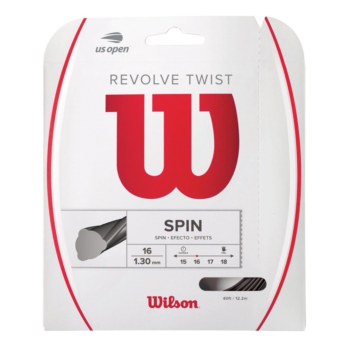 Wilson Revolve Twist Cordage en garniture 12,2m - gris Wilson Revolve Twist Cordage en garniture 12,2m - gris