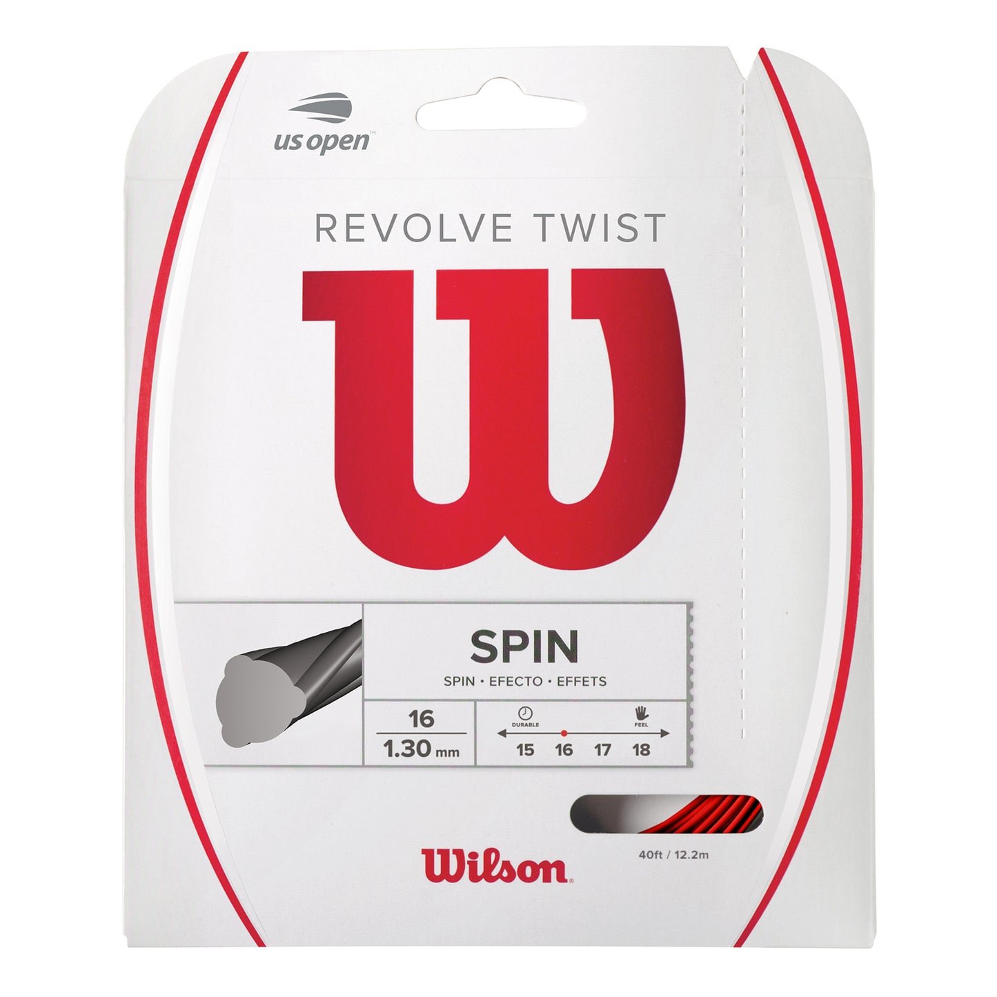 Wilson Revolve Twist Cordage en garniture 12,2m - rouge Wilson Revolve Twist Cordage en garniture 12,2m - rouge
