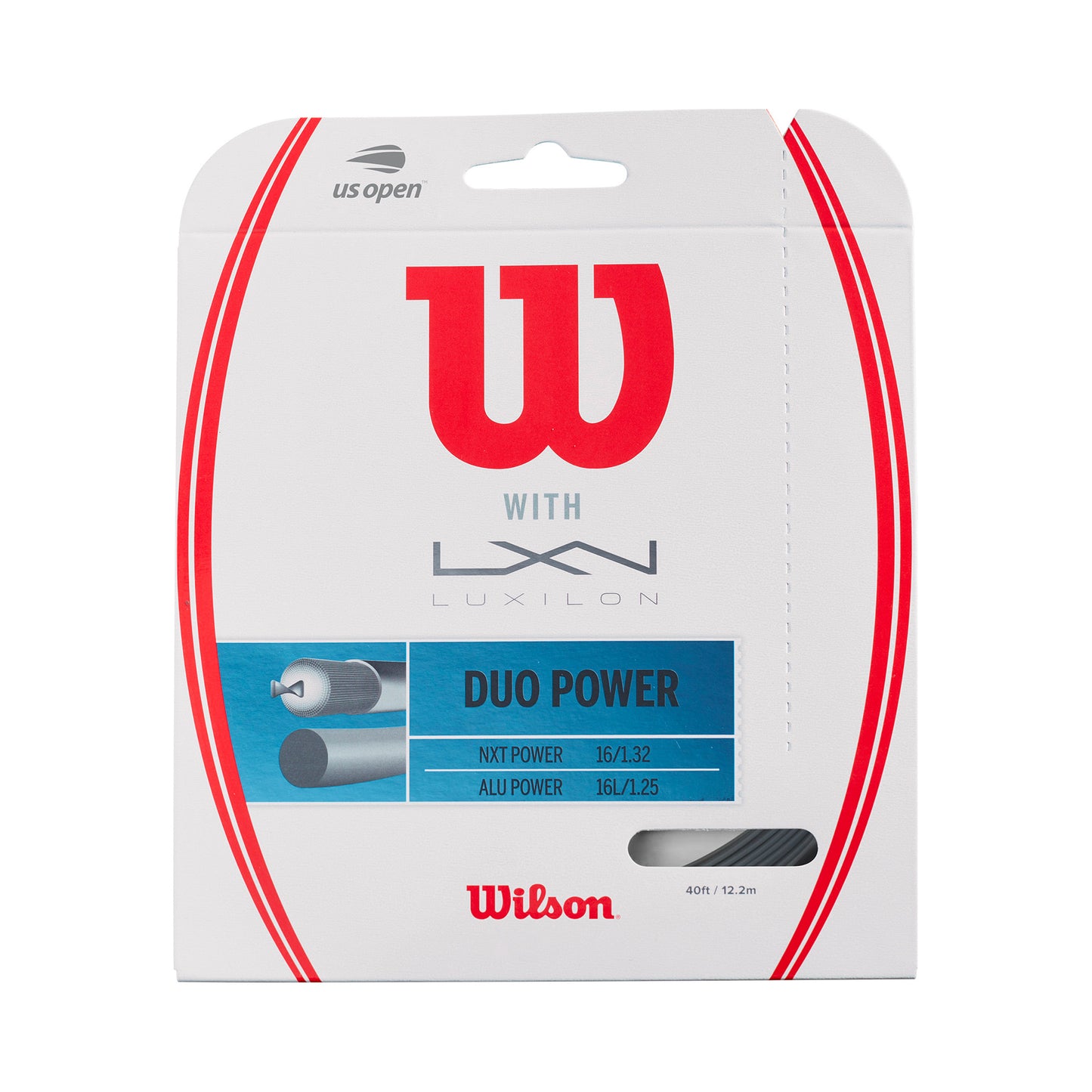 Wilson Duo Power (NXT Power + Alu Power) Cordage En Garniture 12,2m-Argent,Écru Wilson Duo Power (NXT Power + Alu Power) Cordage En Garniture 12,2m-Argent,Écru