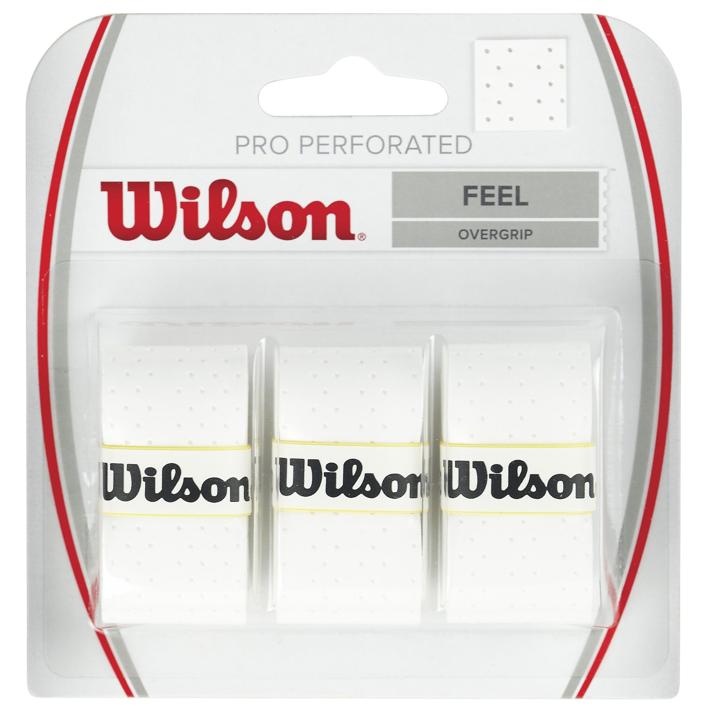 Wilson Pro Overgrip Perforated Pack De 3-Blanc Wilson Pro Overgrip Perforated Pack De 3-Blanc