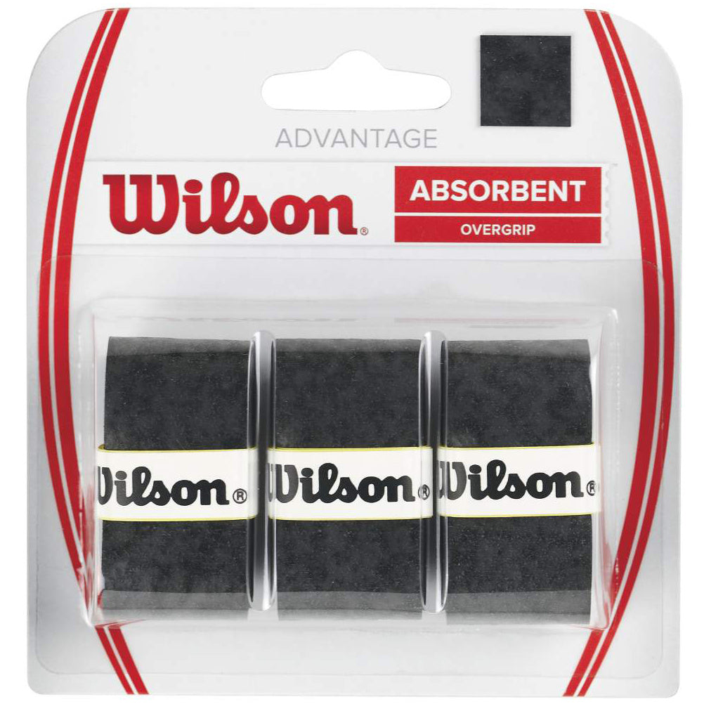Wilson Advantage Overgrip Pack De 3-Noir Wilson Advantage Overgrip Pack De 3-Noir