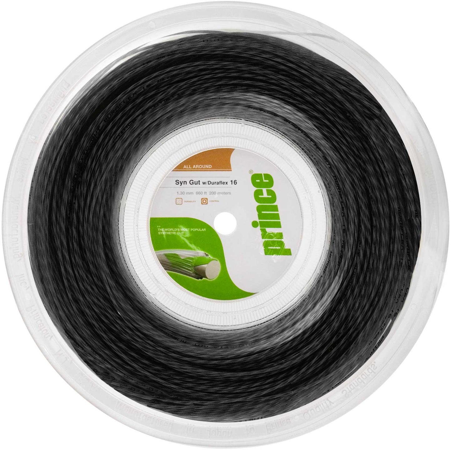 Prince Synthetic Gut Duraflex Bobine cordage 200m - noir Prince Synthetic Gut Duraflex Bobine cordage 200m - noir