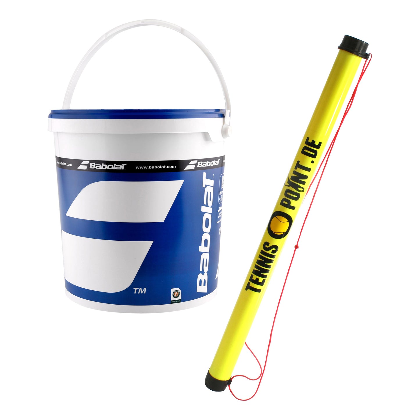 Babolat Seau de 36 balles Stage 2 + ramasse balles forme tube Babolat Seau de 36 balles Stage 2 + ramasse balles forme tube