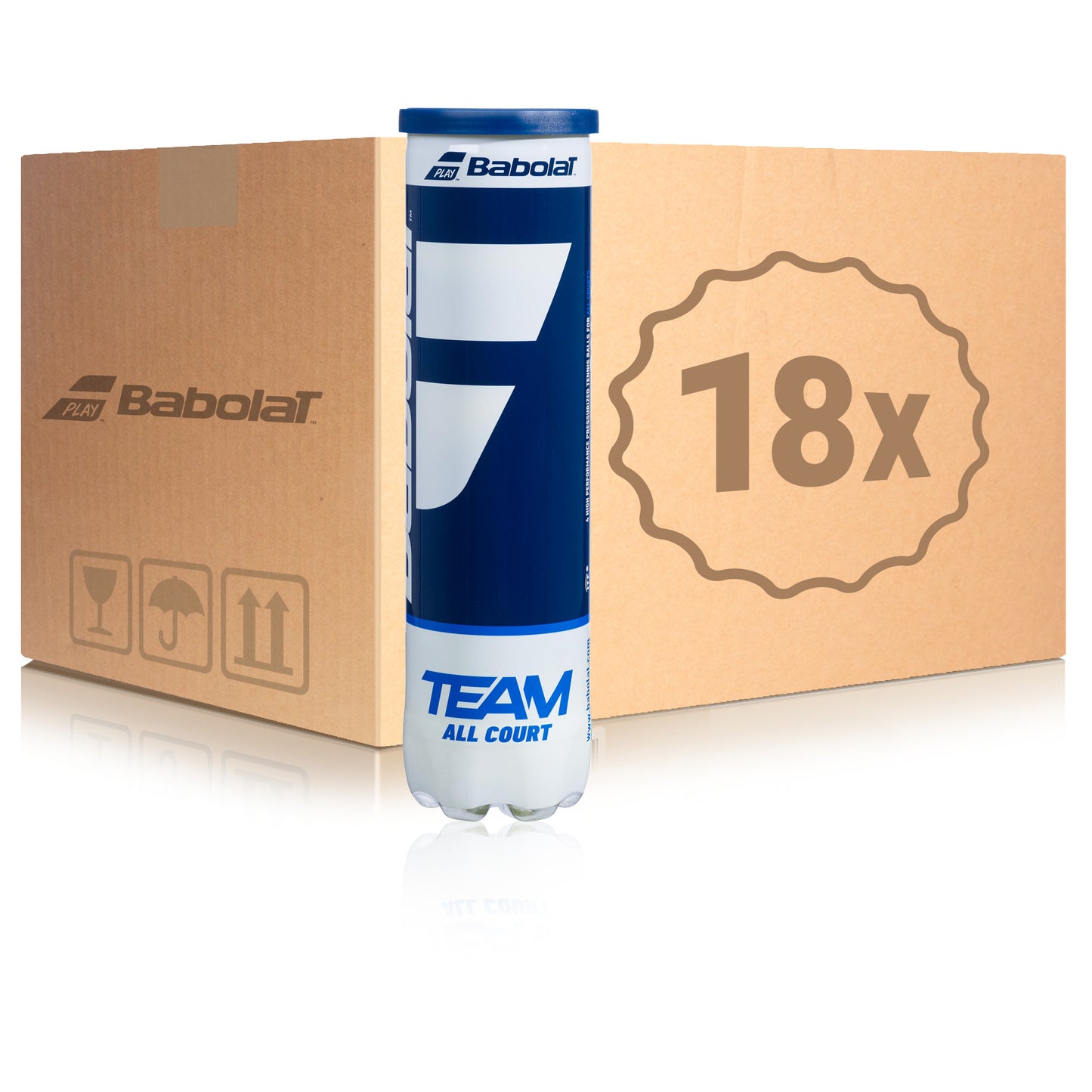 Babolat 18 tubes de 4 Team All Court En carton Babolat 18 tubes de 4 Team All Court En carton