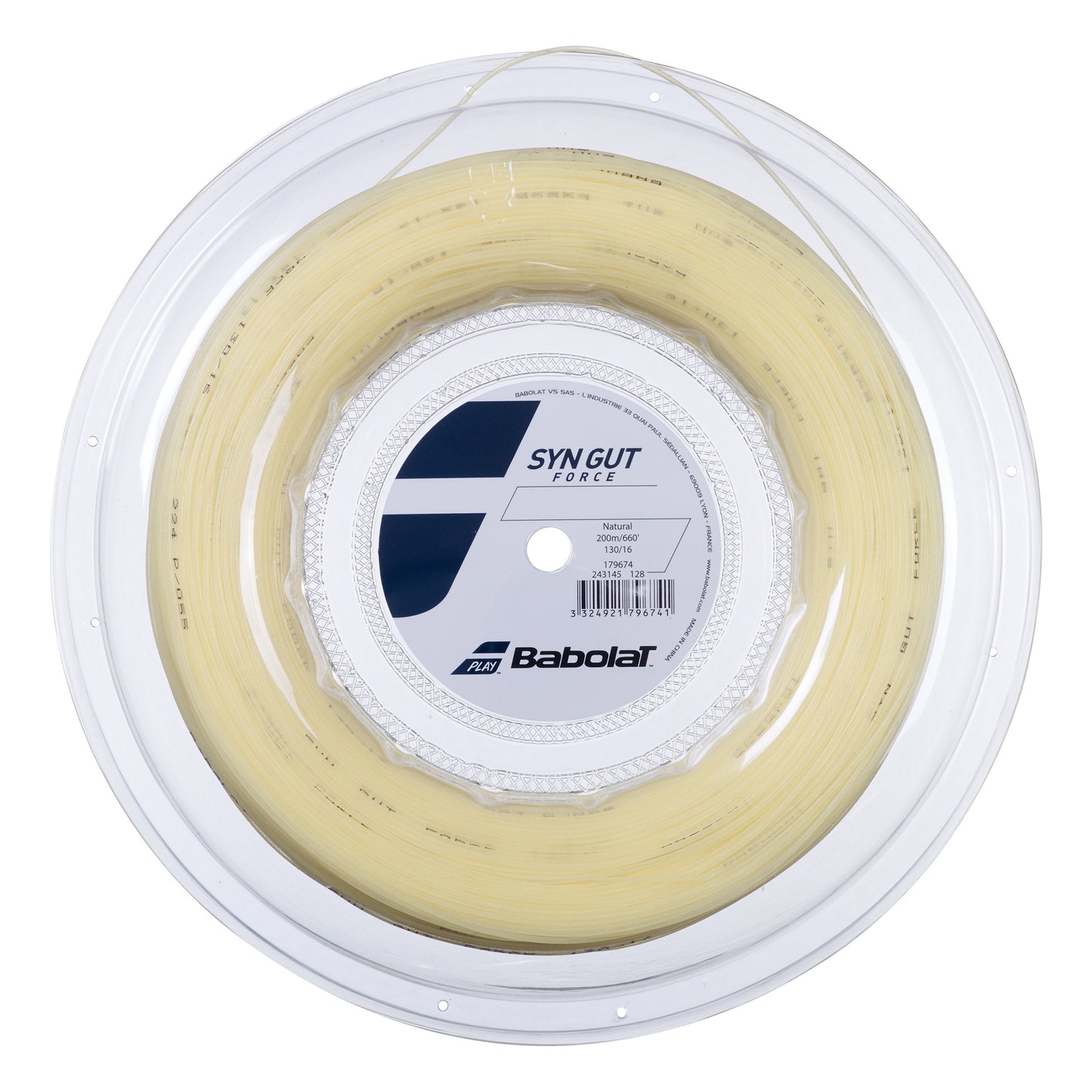 Babolat Synthetic Gut Force Bobine Cordage 200m-Écru Babolat Synthetic Gut Force Bobine Cordage 200m-Écru