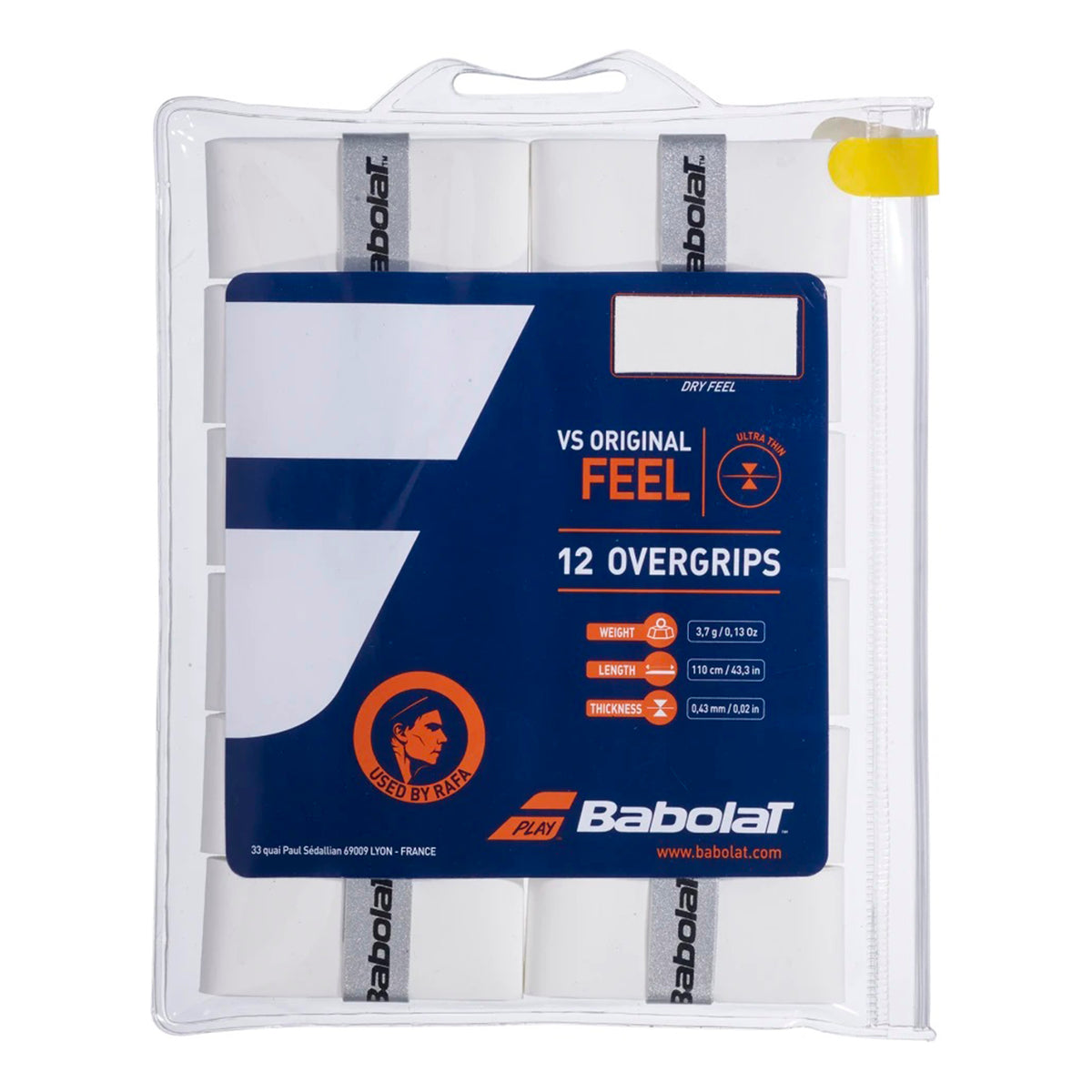 Babolat VS Grip Original Pack de 12 - blanc Babolat VS Grip Original Pack de 12 - blanc
