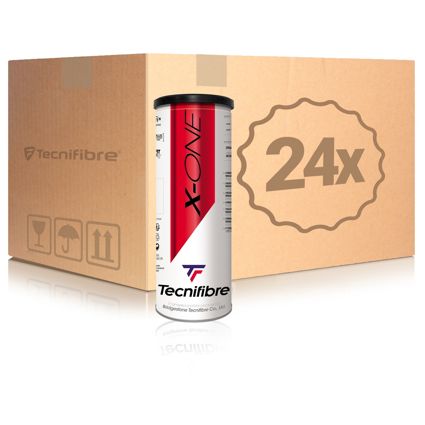 Tecnifibre 24 Tubes de 3 X-One En carton Tecnifibre 24 Tubes de 3 X-One En carton