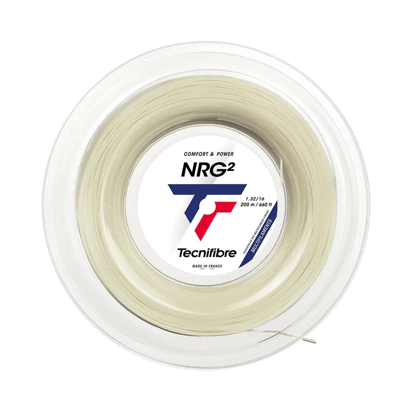 Tecnifibre NRG² 200m Bobine Cordage-Écru Tecnifibre NRG² 200m Bobine Cordage-Écru