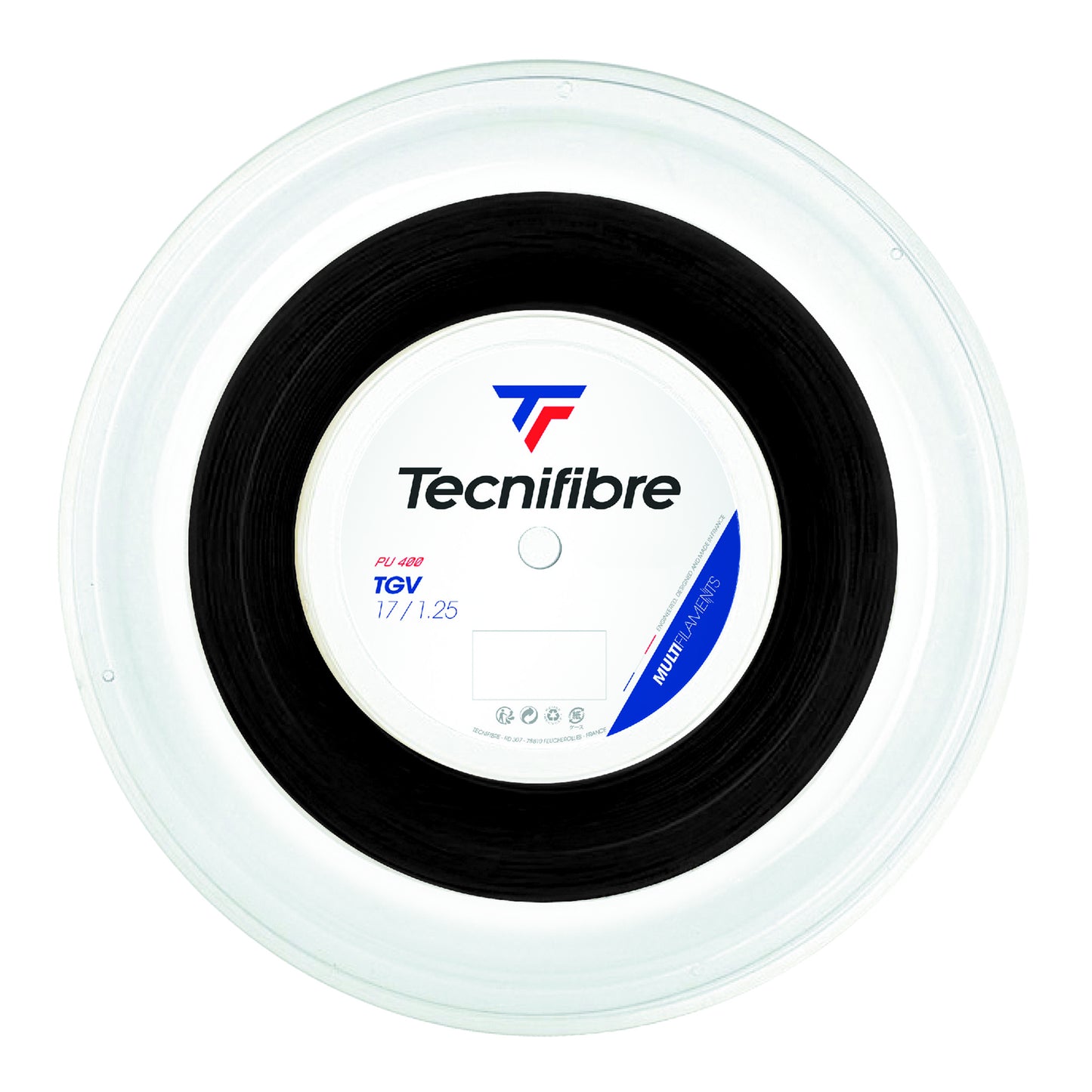 Tecnifibre TGV 200m Bobine Cordage-Noir Tecnifibre TGV 200m Bobine Cordage-Noir