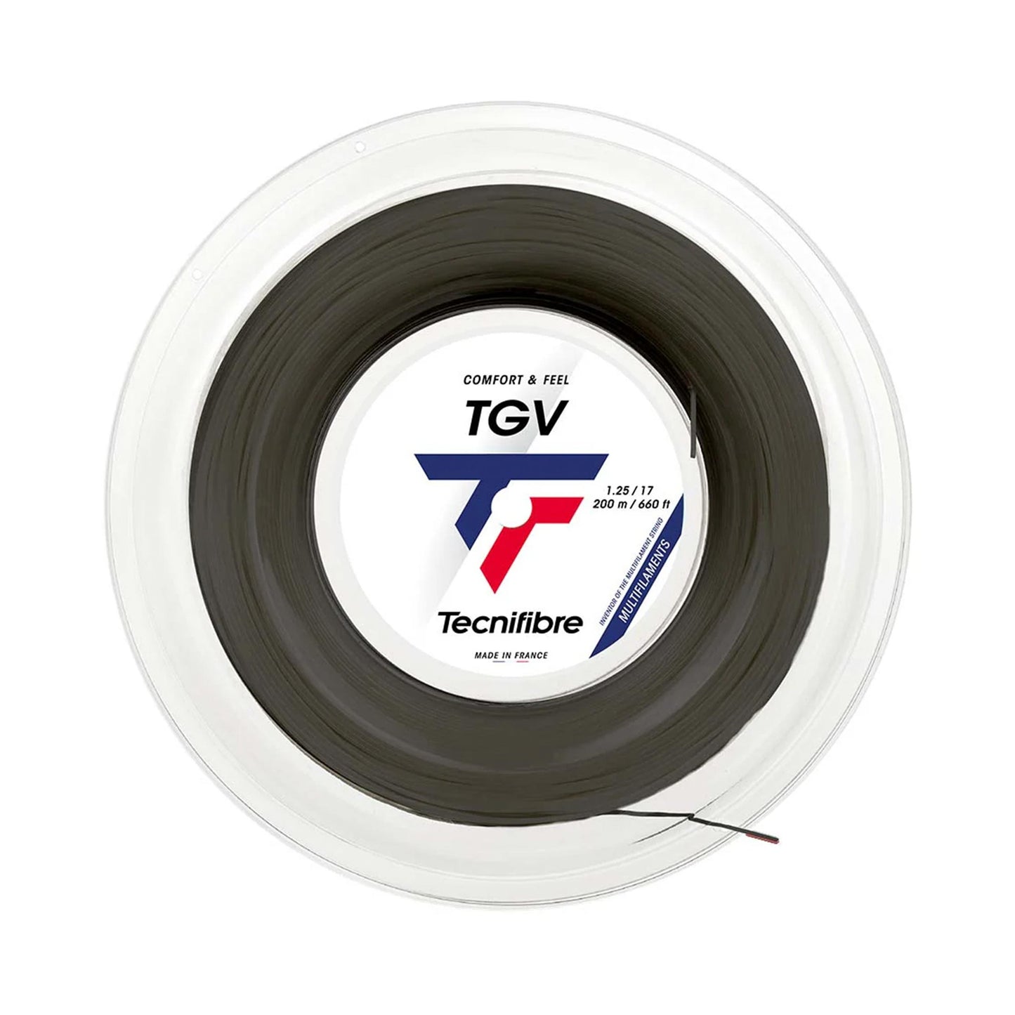 Tecnifibre TGV 200m Bobine Cordage-Noir Tecnifibre TGV 200m Bobine Cordage-Noir