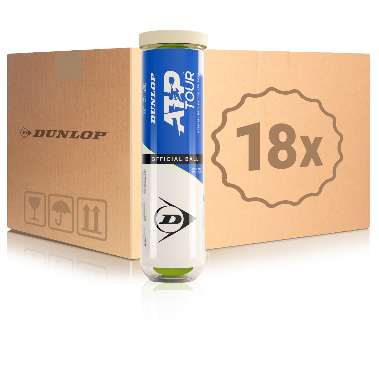 Dunlop 18 tubes de 4 ATP En carton Dunlop 18 tubes de 4 ATP En carton