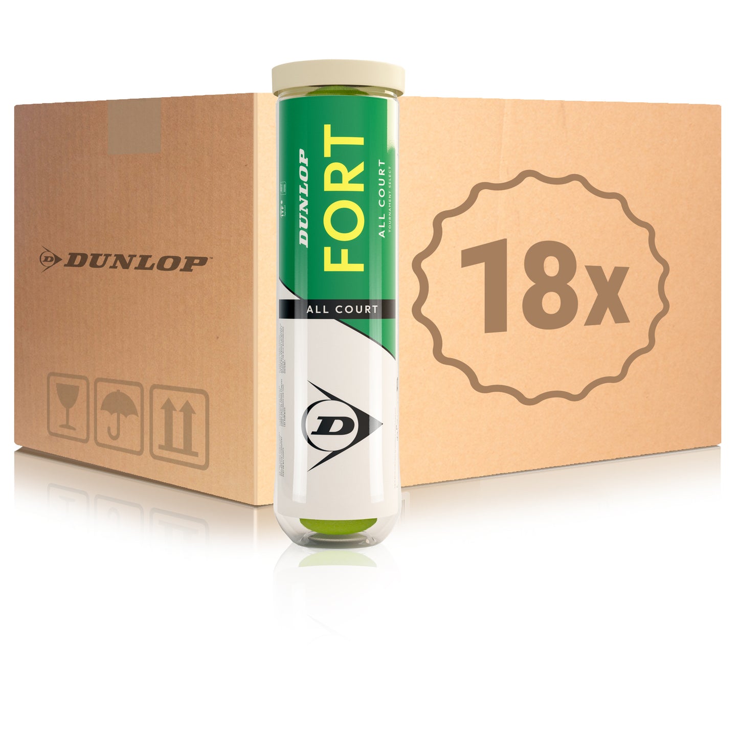 Dunlop 18 tubes de 4 Fort All Court Dunlop 18 tubes de 4 Fort All Court