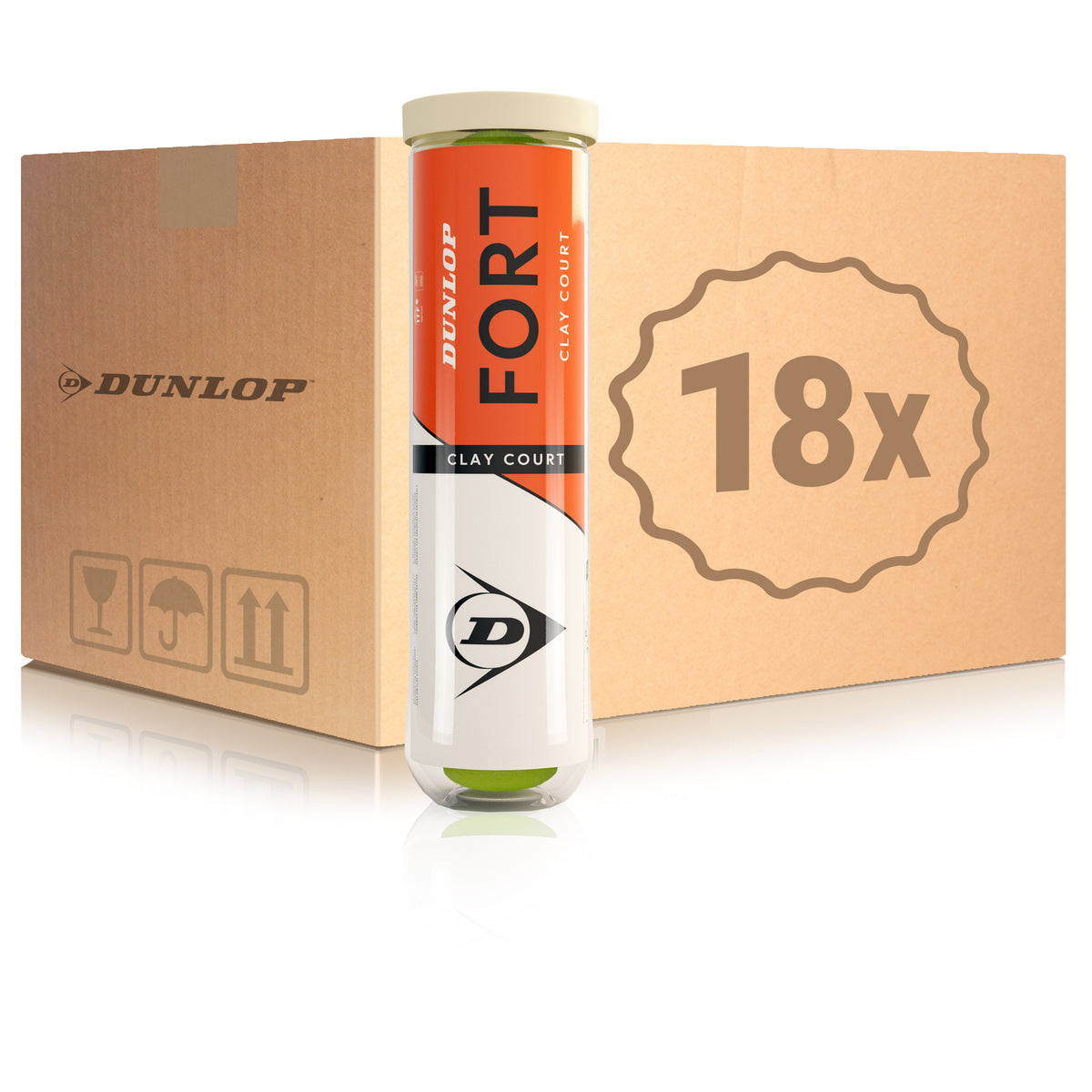Dunlop 18 tubes de 4 Fort Clay Court Dunlop 18 tubes de 4 Fort Clay Court