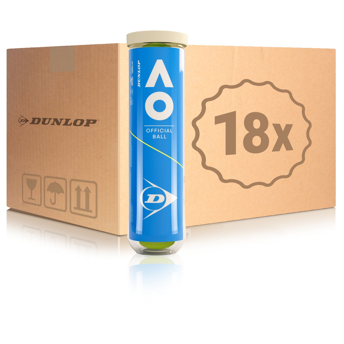 Dunlop 18 tubes de 4 Australian Open Dunlop 18 tubes de 4 Australian Open