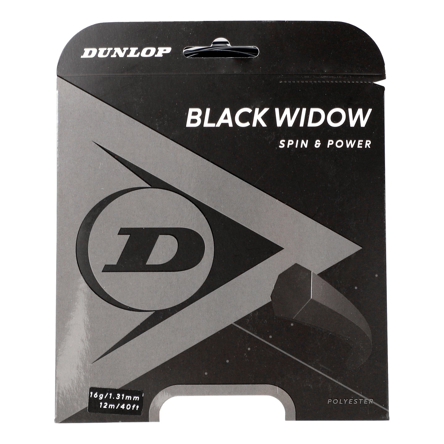 Dunlop Black Widow Cordage En Garniture 12m-Noir Dunlop Black Widow Cordage En Garniture 12m-Noir
