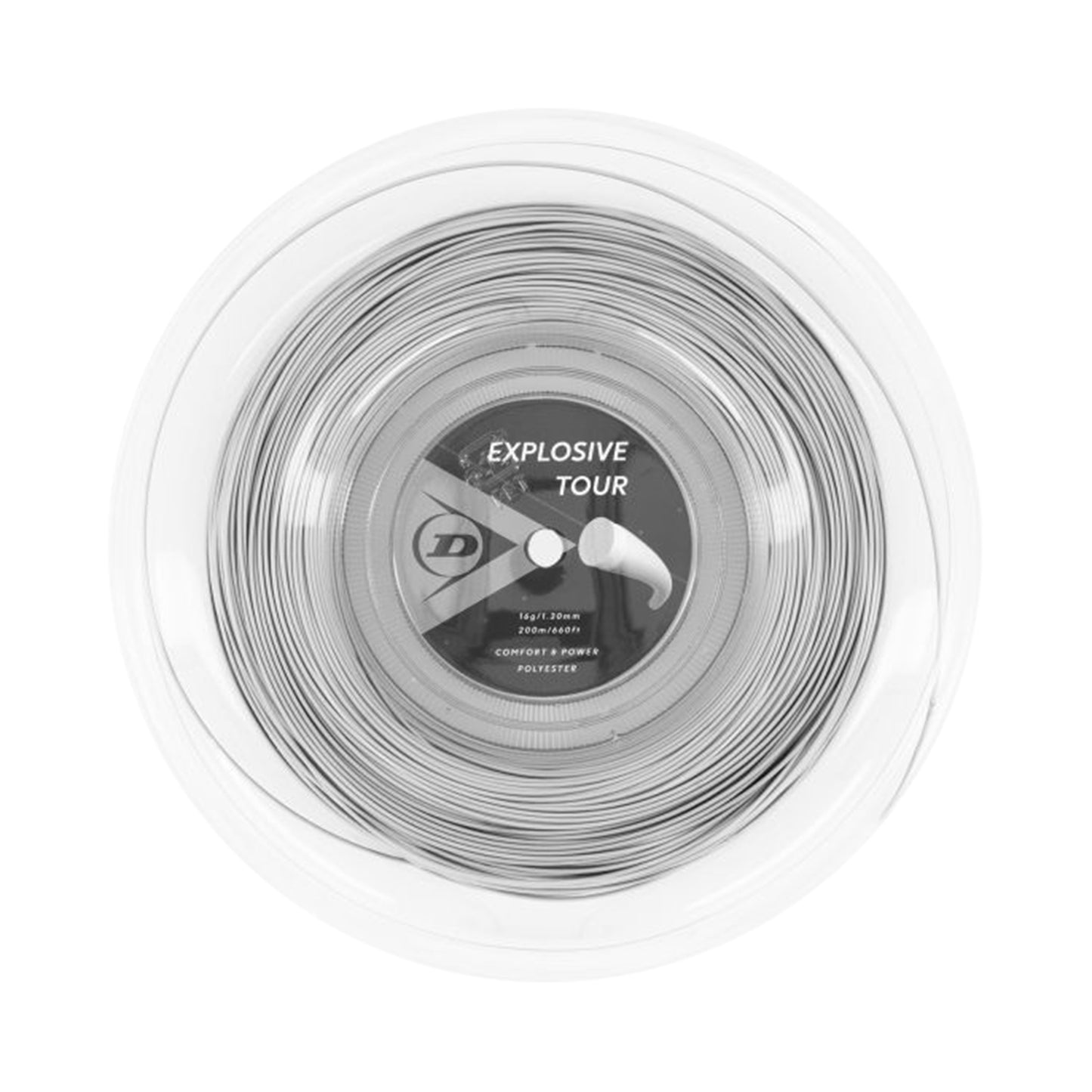Dunlop Explosive Tour Bobine Cordage 200m-Argent Dunlop Explosive Tour Bobine Cordage 200m-Argent