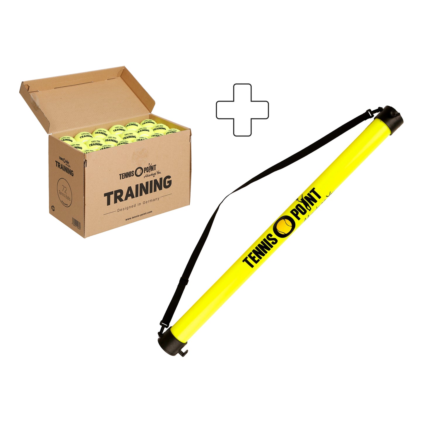 Tennis-Point Box de 72 balles Training + ramasse balles forme tube Tennis-Point Box de 72 balles Training + ramasse balles forme tube
