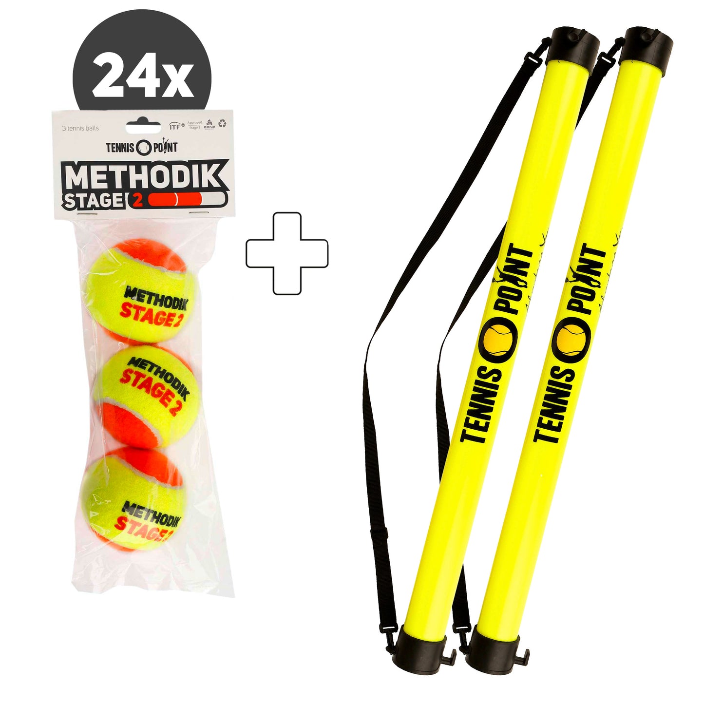 Tennis-Point 24 sacs de 3 (Stage 2) + ramasse balles forme tube Tennis-Point 24 sacs de 3 (Stage 2) + ramasse balles forme tube