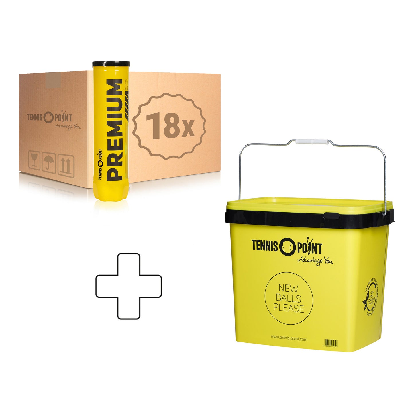 Tennis-Point 18 tubes de 4 Premium Tennisball Tennis-Point 18 tubes de 4 Premium Tennisball