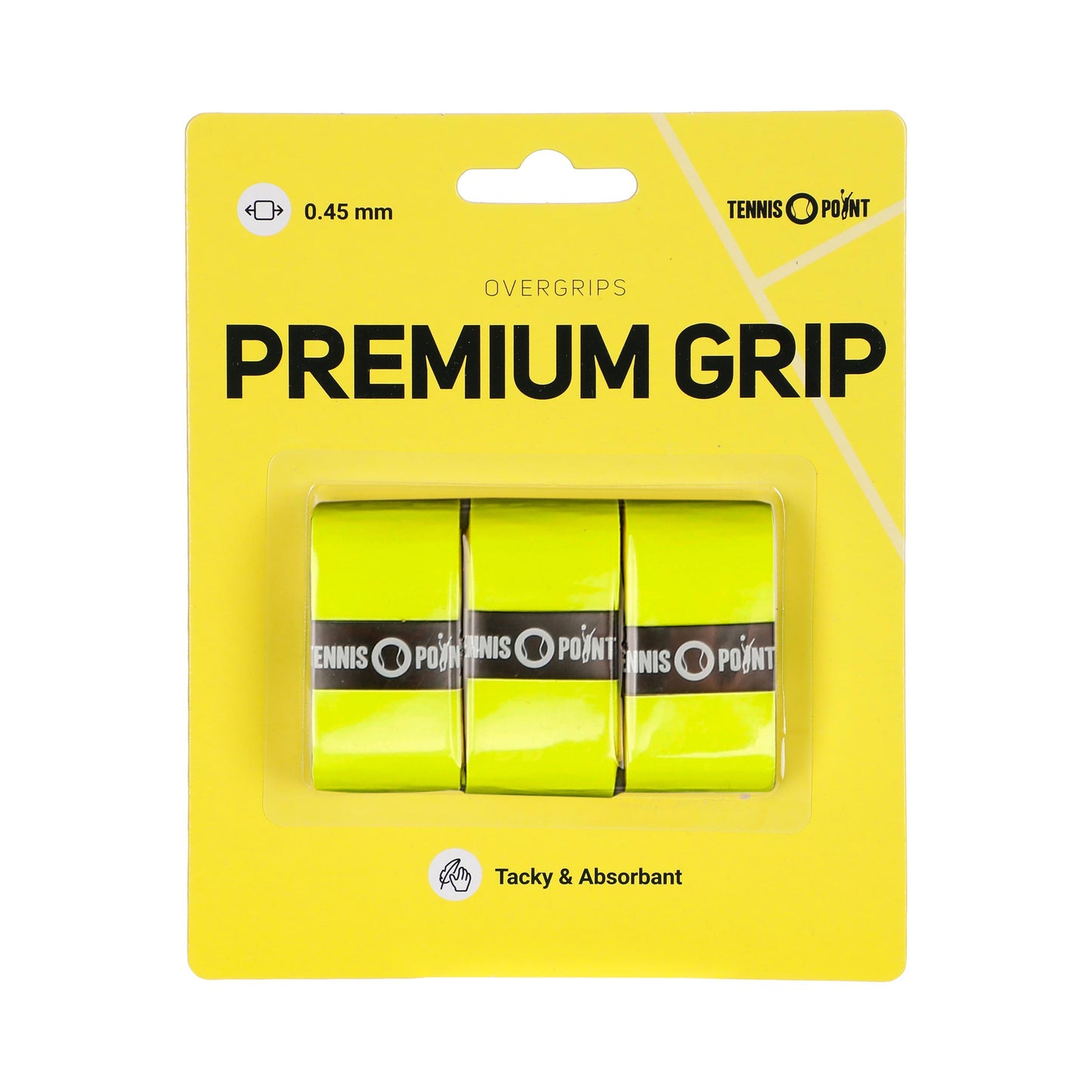 Tennis-Point Premium Grip Pack De 3-Jaune Tennis-Point Premium Grip Pack De 3-Jaune