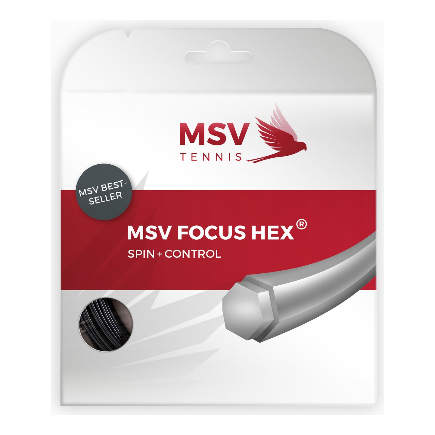 MSV Focus-HEX Cordage En Garniture 12m-Noir MSV Focus-HEX Cordage En Garniture 12m-Noir