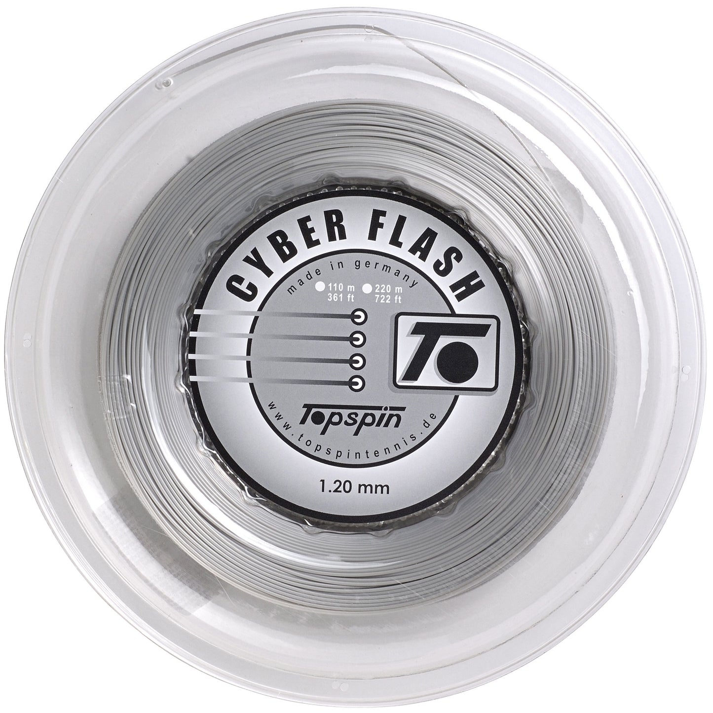 Topspin Cyber Flash Bobine Cordage 220m-Argent Topspin Cyber Flash Bobine Cordage 220m-Argent