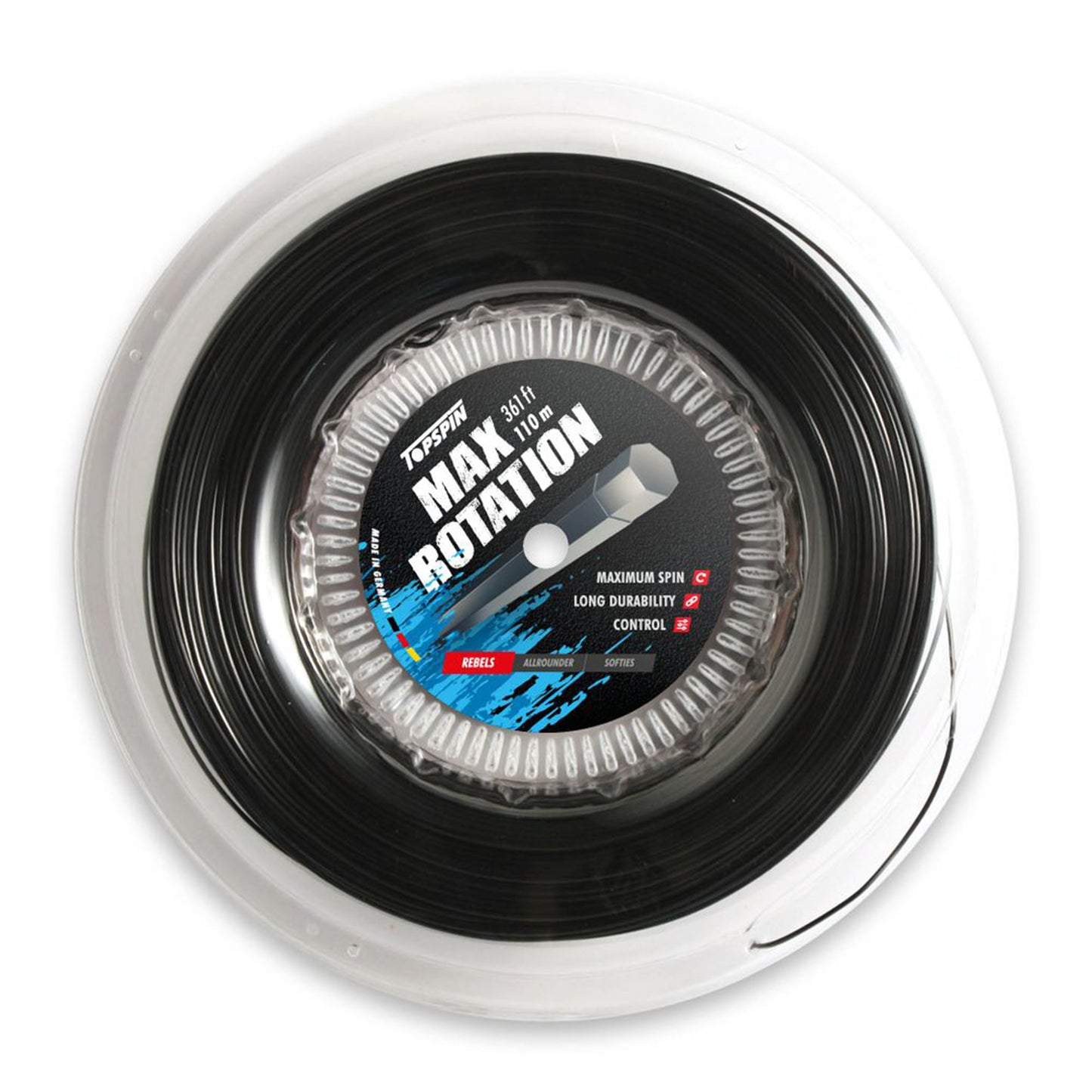 Topspin Max Rotation Bobine cordage 110m - noir Topspin Max Rotation Bobine cordage 110m - noir