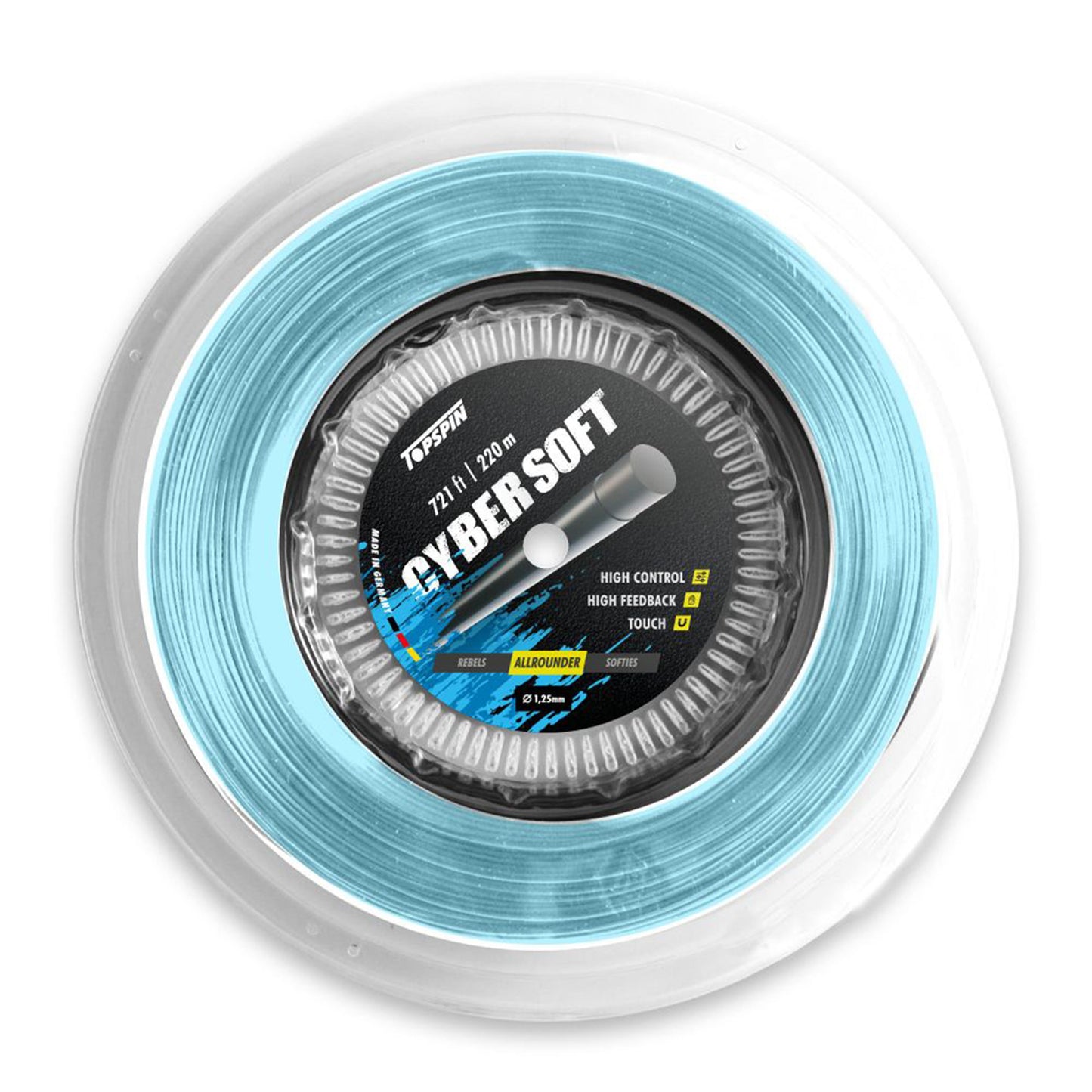 Topspin Cyber Soft Bobine Cordage 220m-Bleu Clair Topspin Cyber Soft Bobine Cordage 220m-Bleu Clair