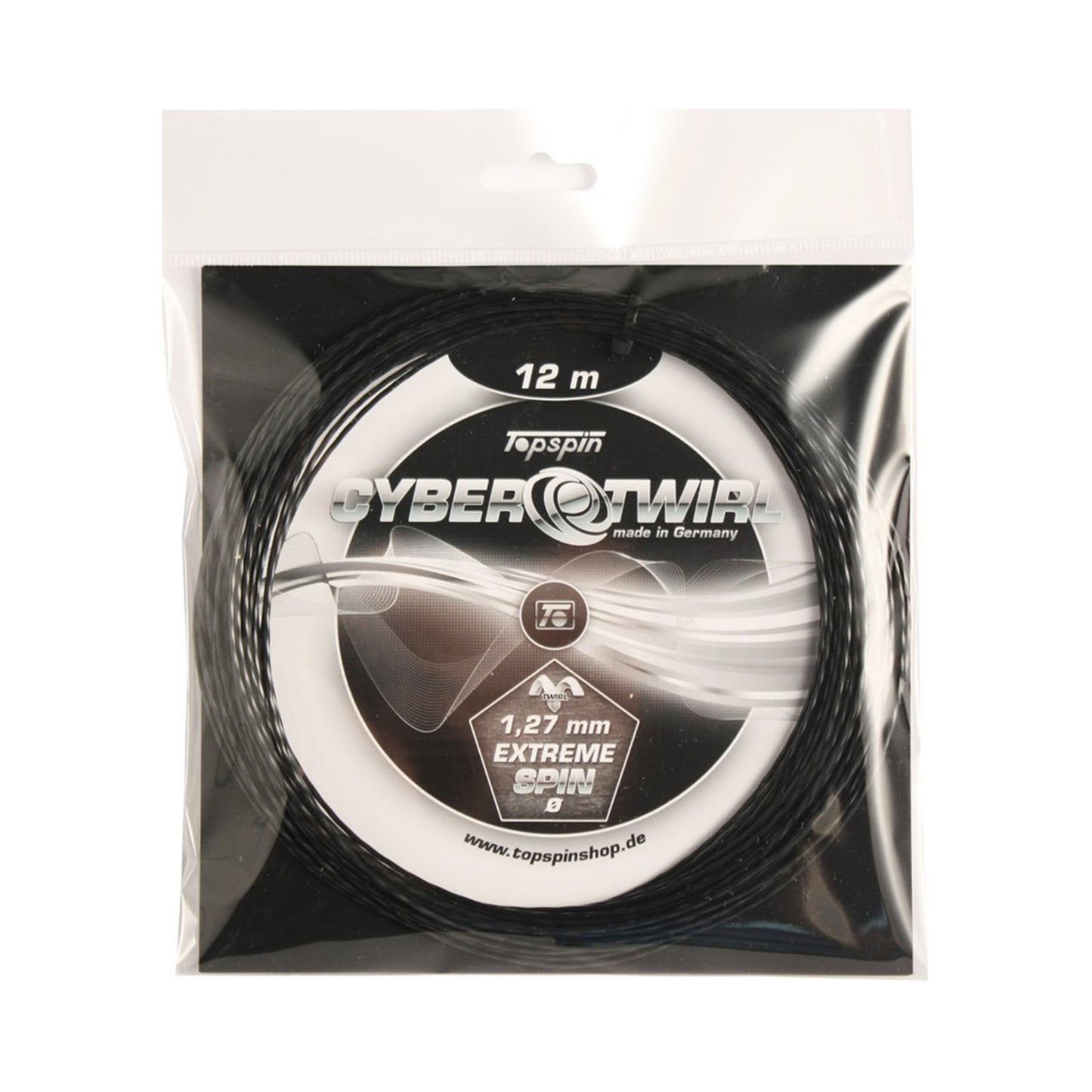 Topspin Cyber Twirl 12m Cordage En Garniture-Noir Topspin Cyber Twirl 12m Cordage En Garniture-Noir