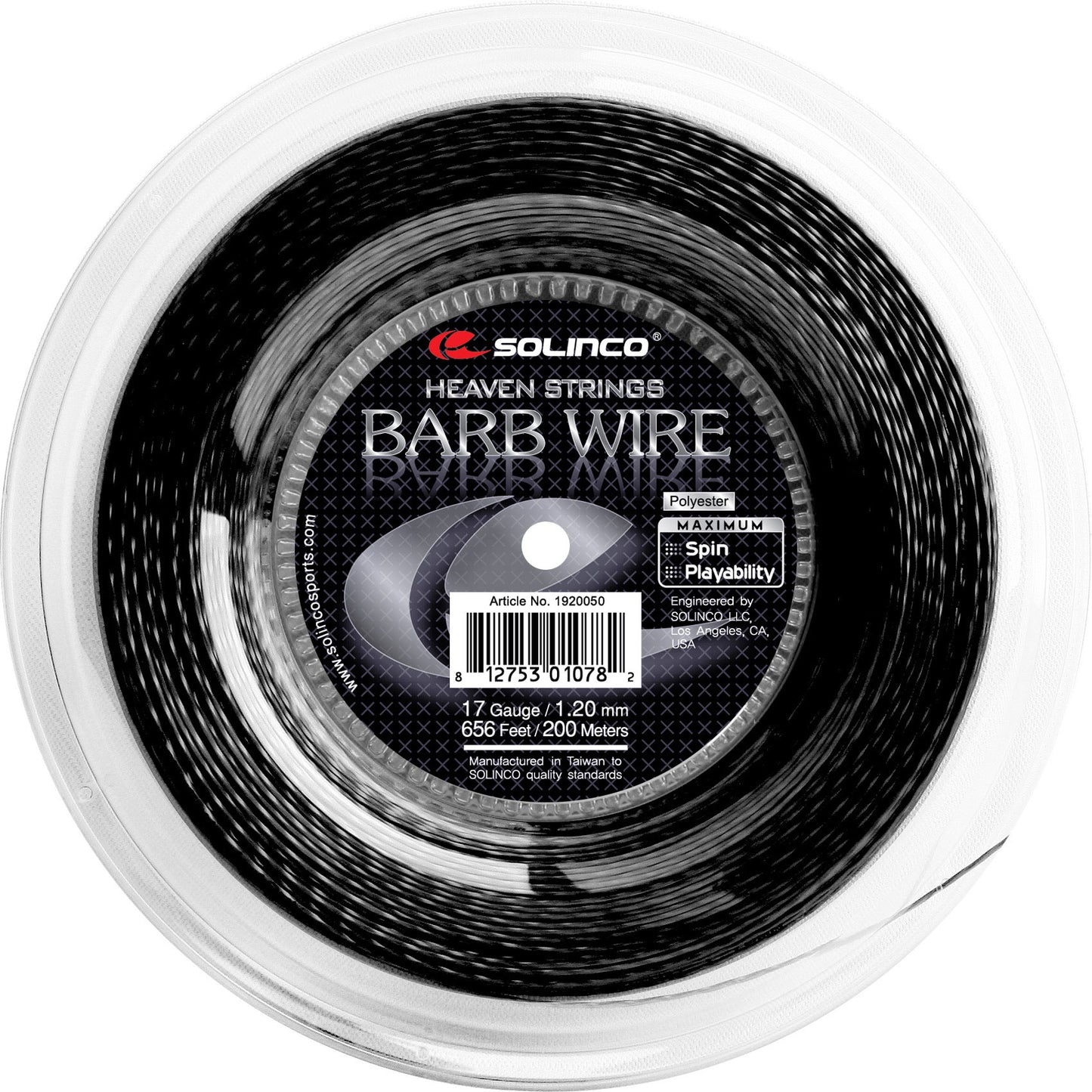 Solinco Barb Wire Bobine Cordage 200m-Noir Solinco Barb Wire Bobine Cordage 200m-Noir