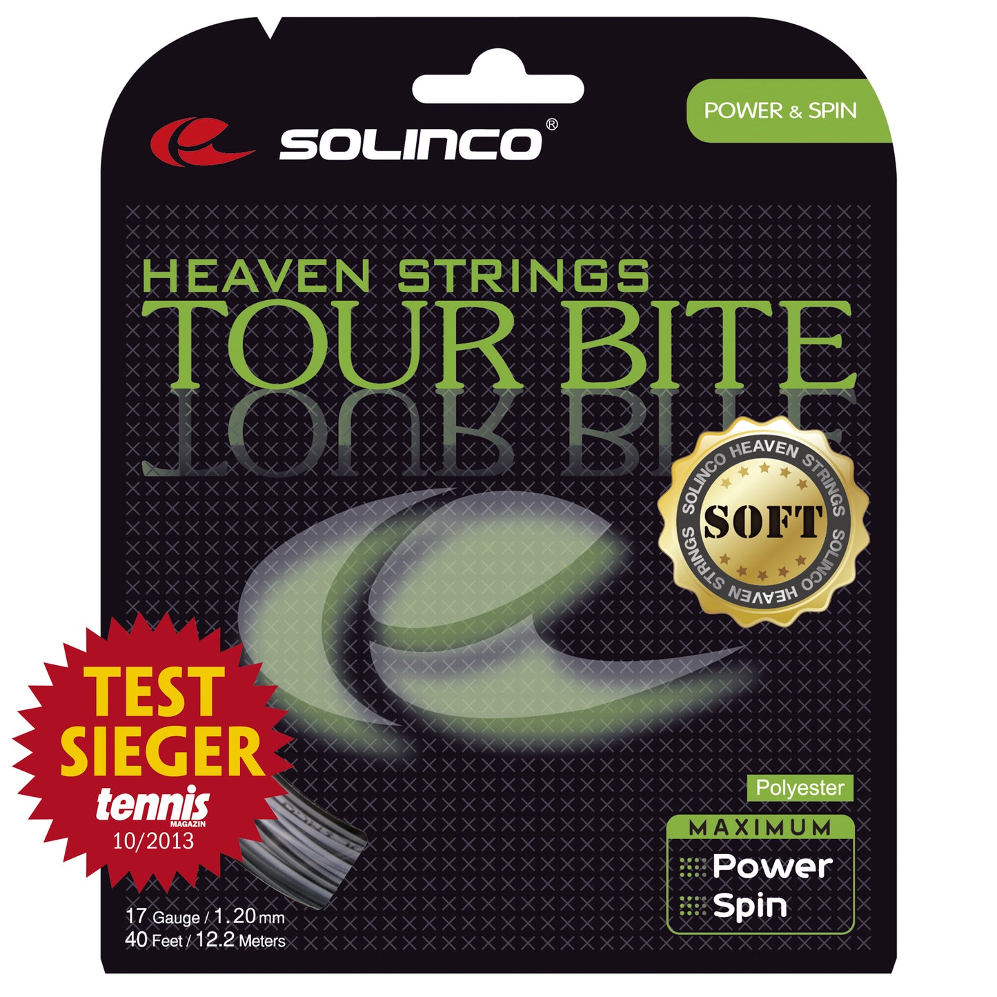 Solinco Tour Bite Soft Cordage En Garniture 12,2m-Argent Solinco Tour Bite Soft Cordage En Garniture 12,2m-Argent