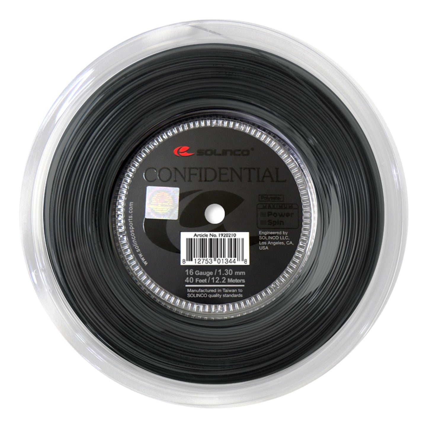 Solinco Confidential Bobine Cordage 200m-Noir Solinco Confidential Bobine Cordage 200m-Noir
