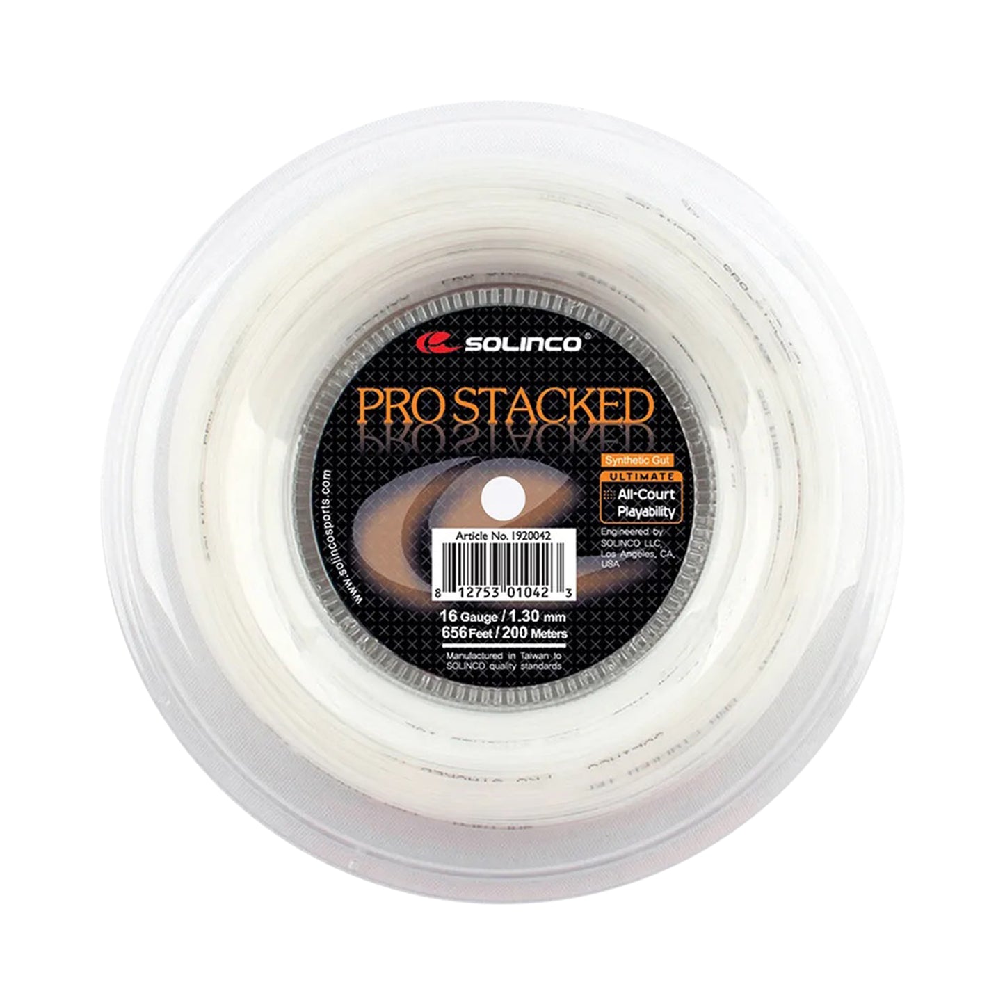 Solinco Pro-Stacked Bobine Cordage 200m-Blanc Solinco Pro-Stacked Bobine Cordage 200m-Blanc