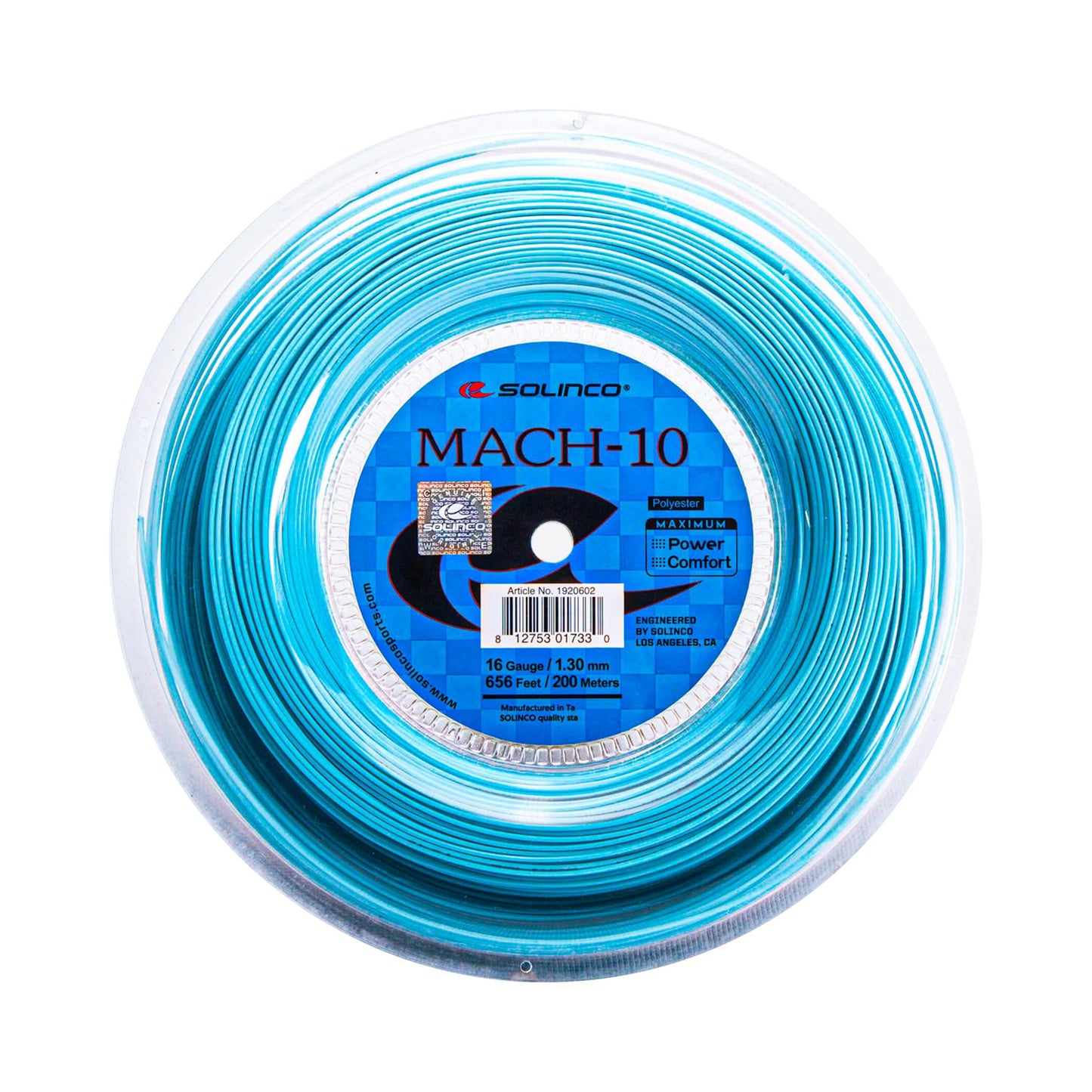 Solinco Mach 10 Bobine Cordage 200m-Bleu Solinco Mach 10 Bobine Cordage 200m-Bleu