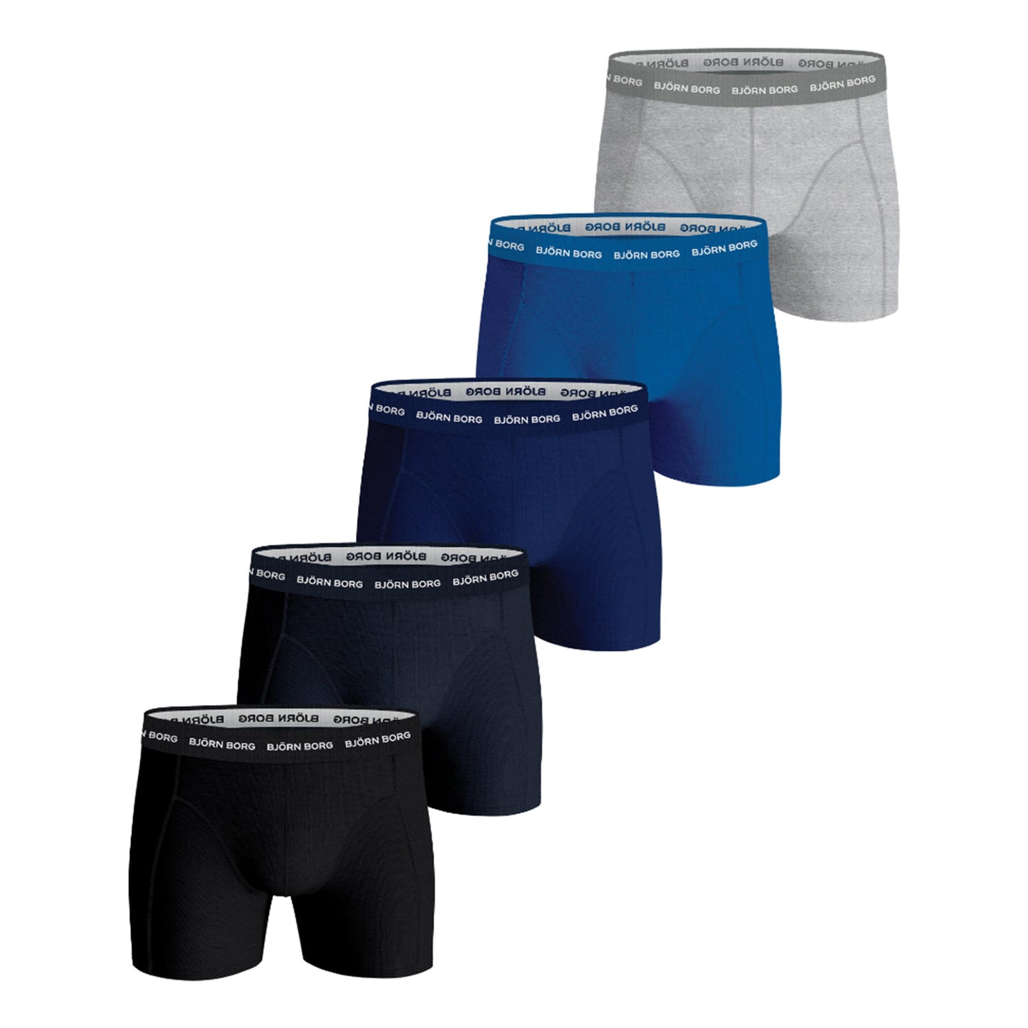 Björn Borg Cotton Stretch Caleçon Pack de 5 Hommes - noir, bleu Björn Borg Cotton Stretch Caleçon Pack de 5 Hommes - noir, bleu
