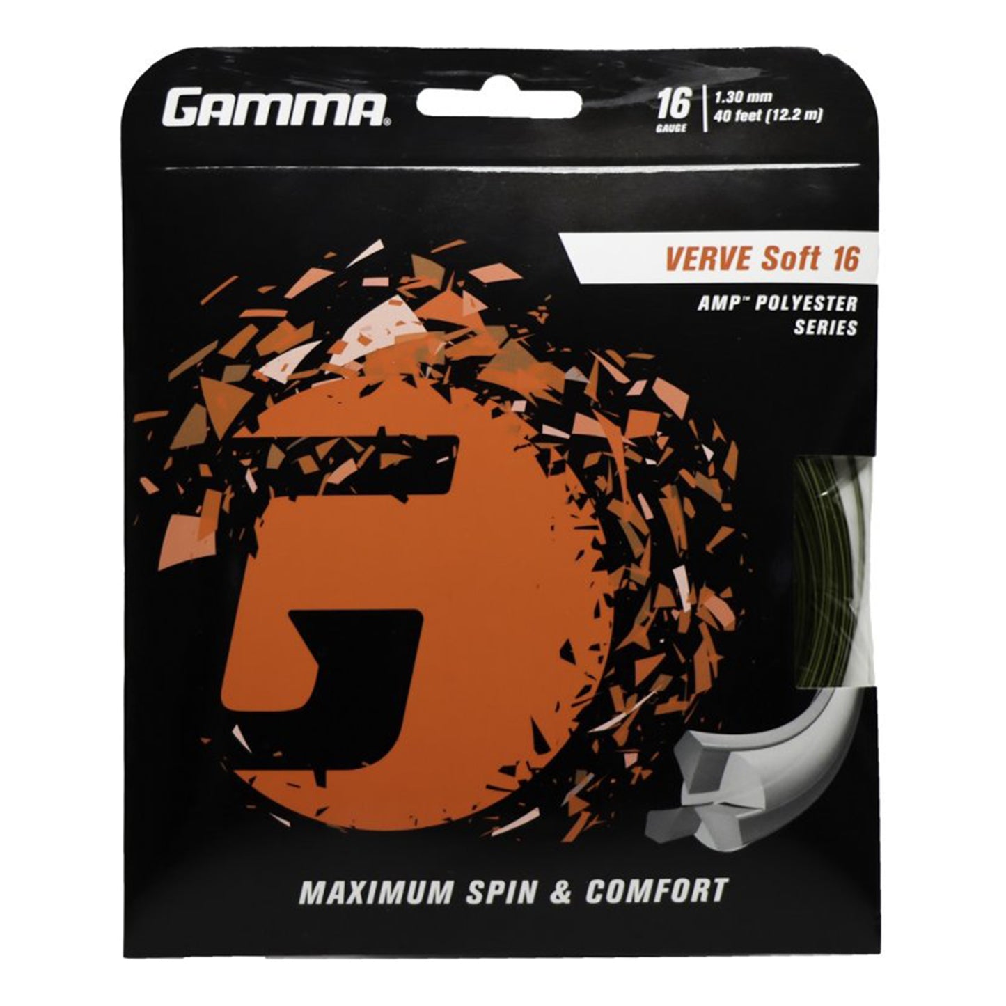 Gamma Verve Soft Cordage En Garniture 12,2m-Noir,Jaune Gamma Verve Soft Cordage En Garniture 12,2m-Noir,Jaune