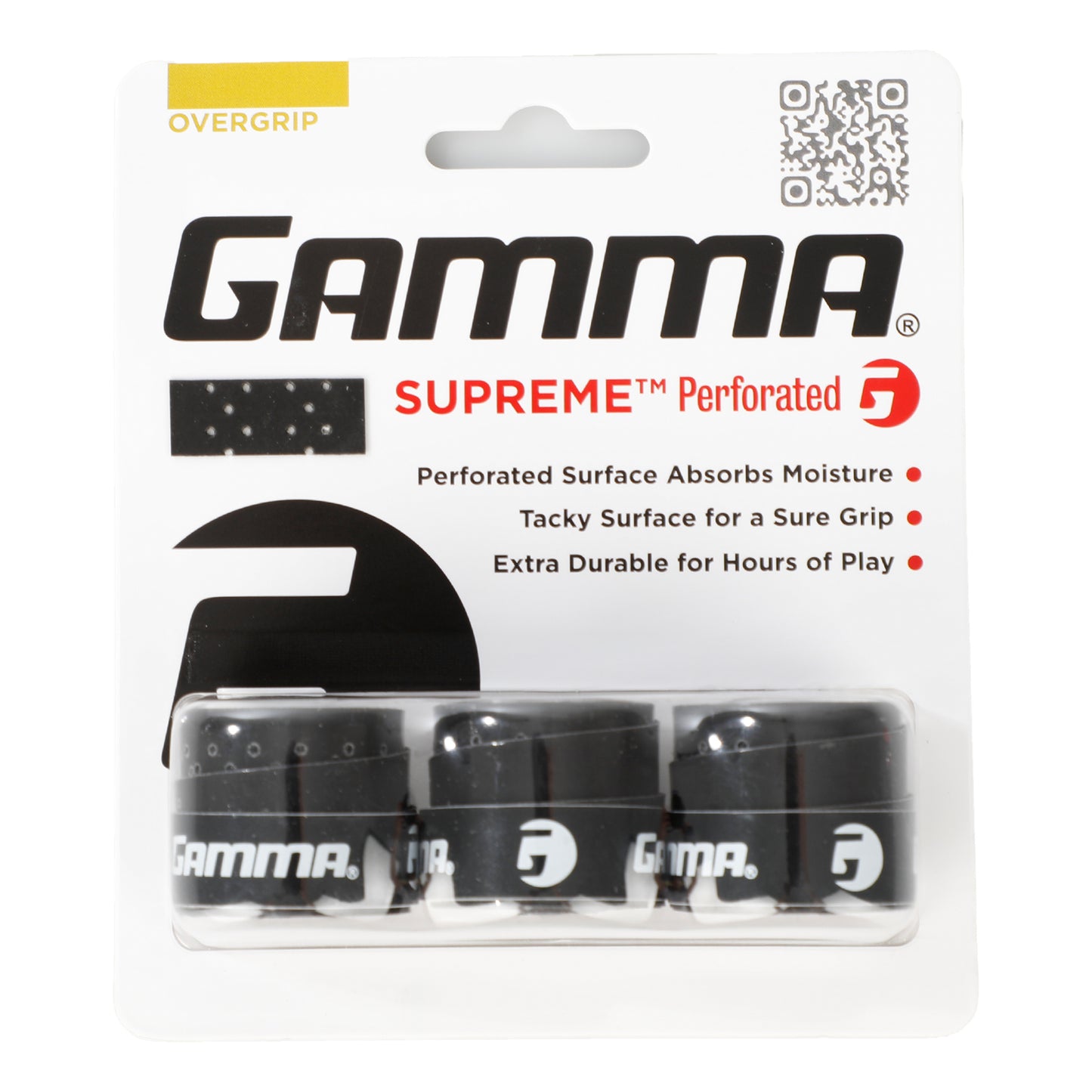 Gamma Supreme Perforated Pack de 3 - noir Gamma Supreme Perforated Pack de 3 - noir