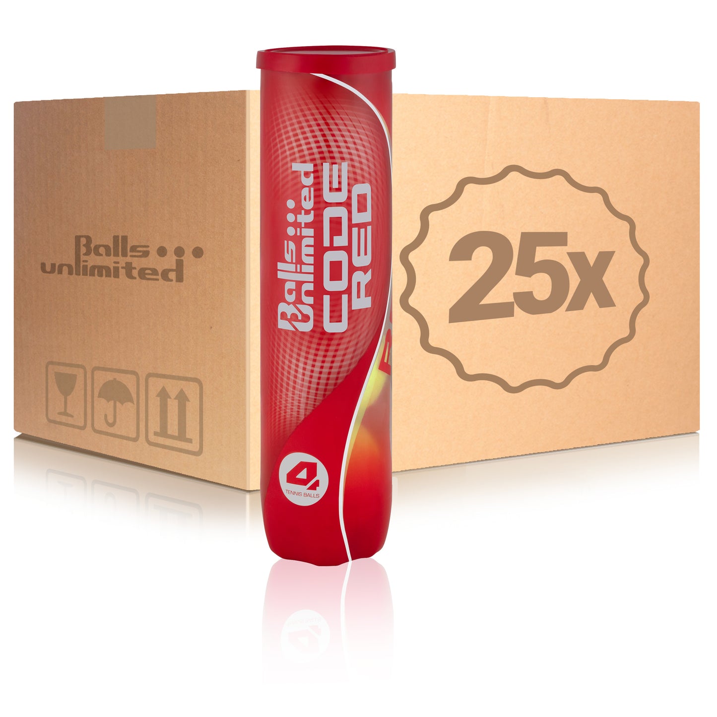 Balls Unlimited 25 tubes de 4 Code Red Balls Unlimited 25 tubes de 4 Code Red