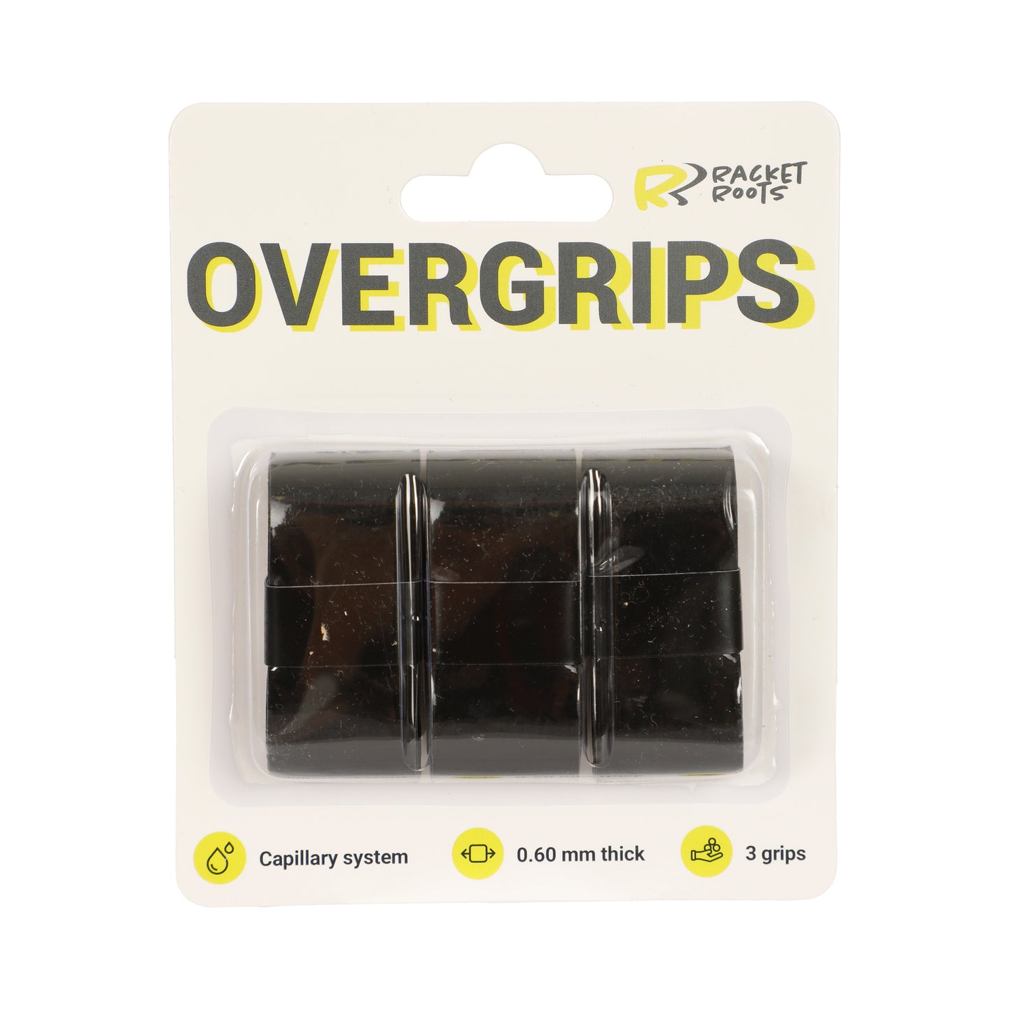 Racket Roots RR Grip Pack De 3-Noir Racket Roots RR Grip Pack De 3-Noir