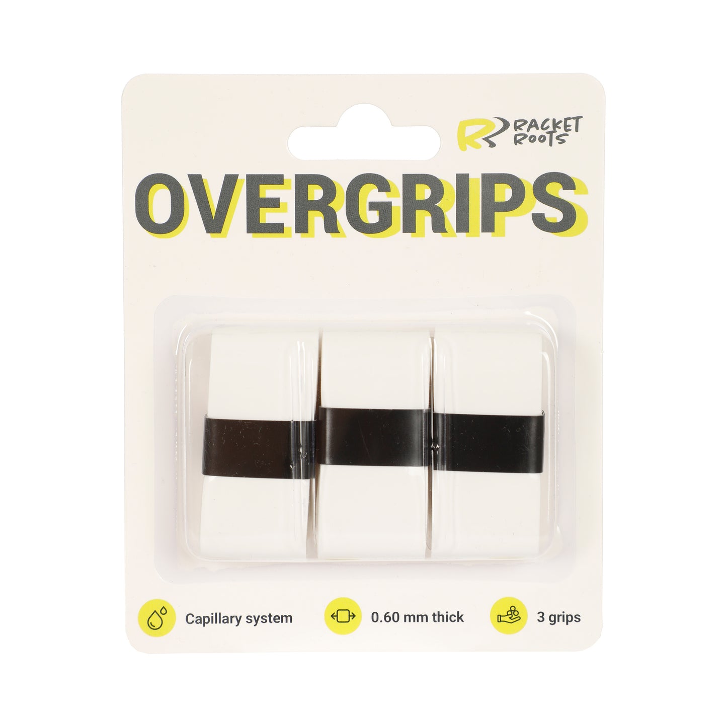 Racket Roots RR Grip Pack De 3-Blanc Racket Roots RR Grip Pack De 3-Blanc