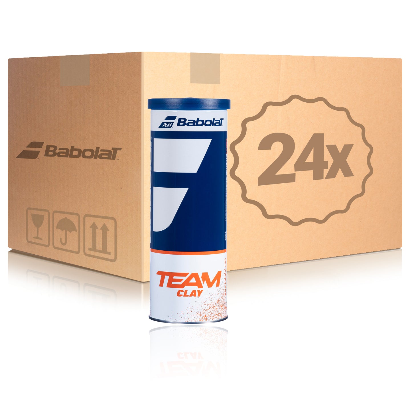 Babolat 24 Tubes de 3 Team Clay X 3 En carton Babolat 24 Tubes de 3 Team Clay X 3 En carton