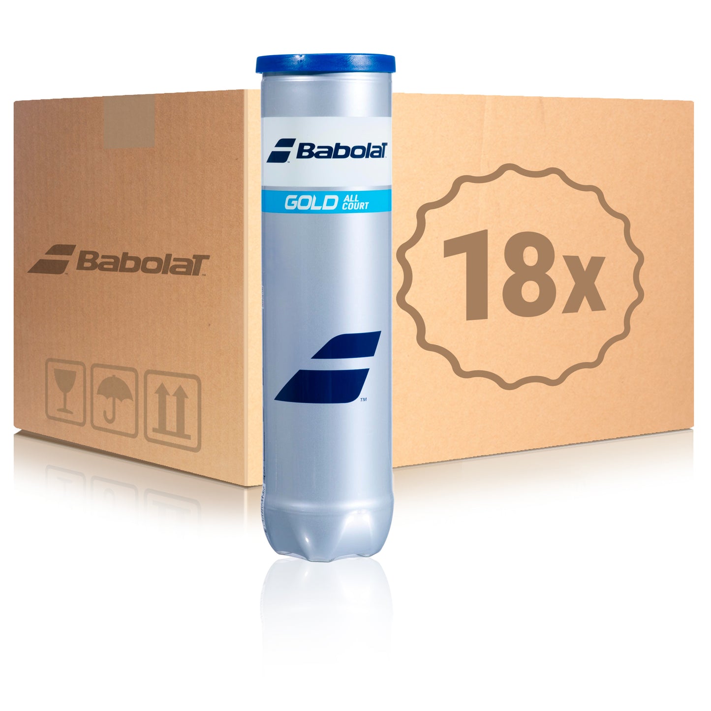 Babolat 18 tubes de 4 Gold All Court X 4 En carton Babolat 18 tubes de 4 Gold All Court X 4 En carton