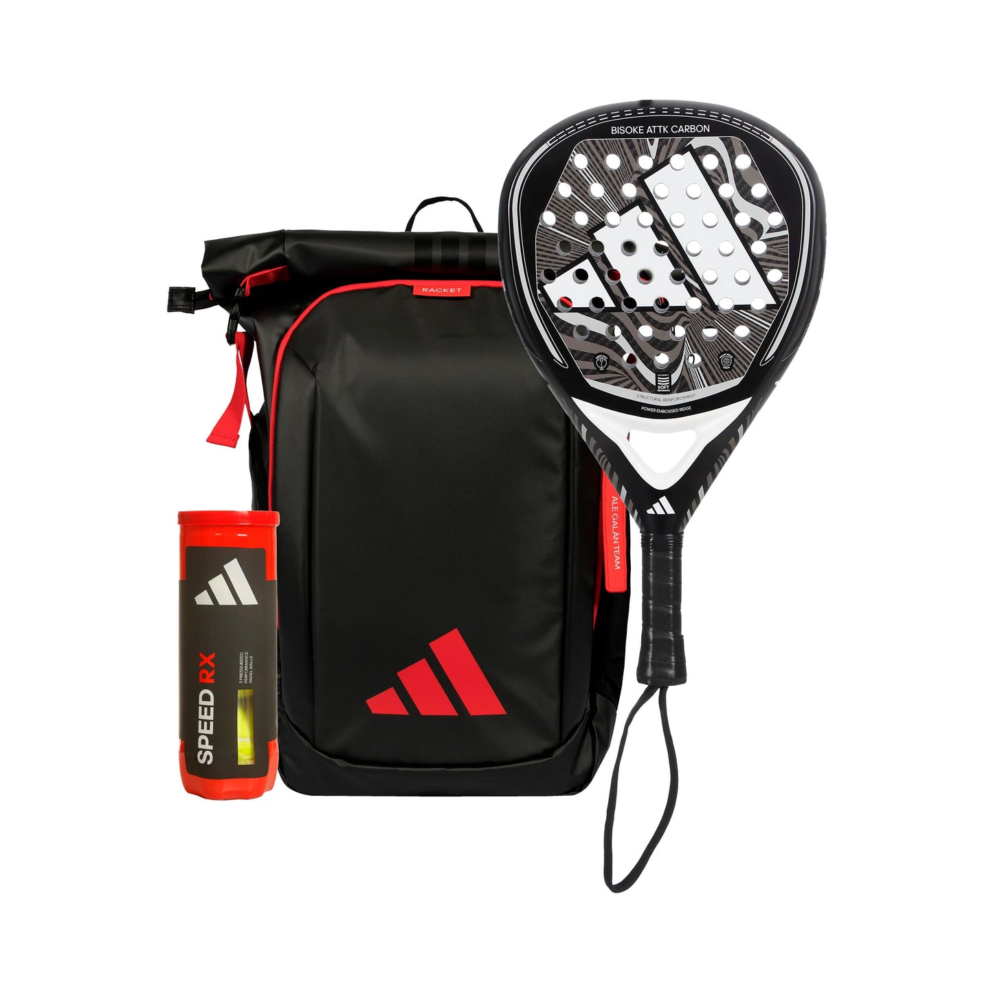 adidas Bisoke Attk Carbon + sac à dos, + tube de balles adidas Bisoke Attk Carbon + sac à dos, + tube de balles