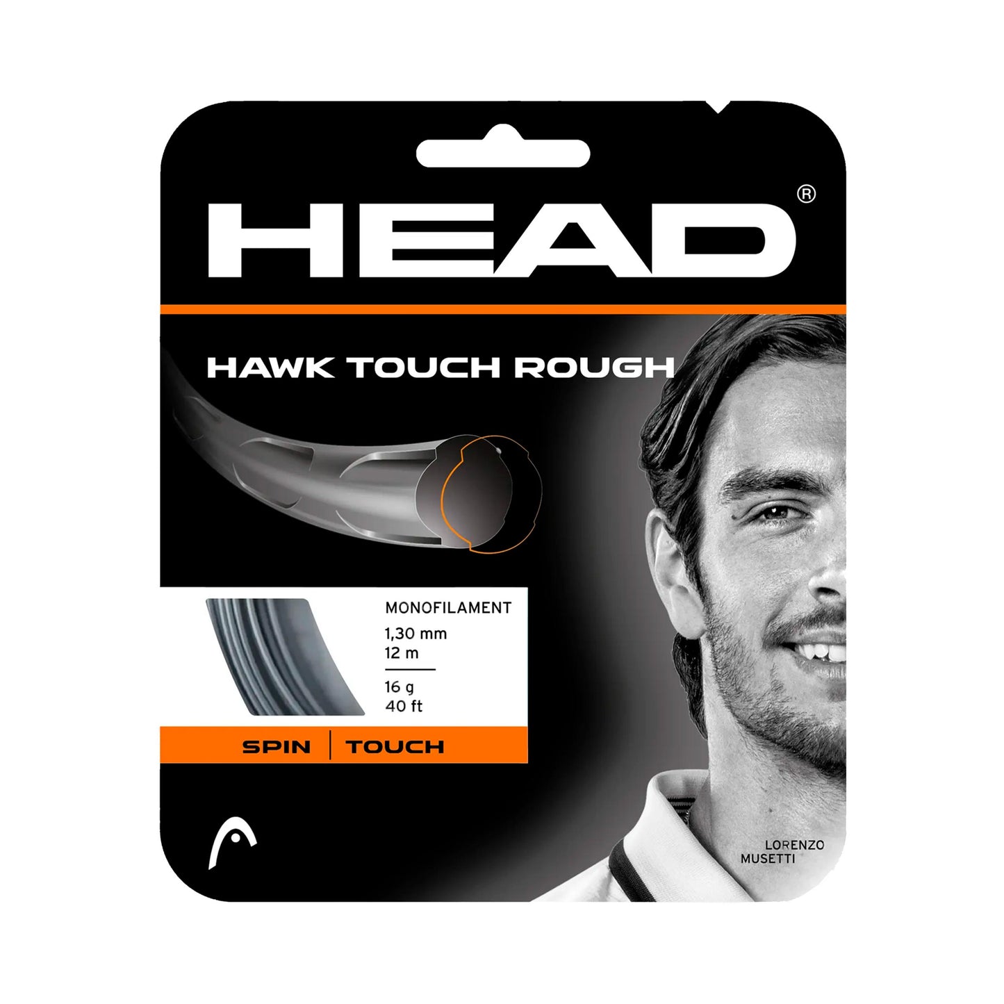 HEAD Hawk Touch Rough Cordage en garniture 12m - noir HEAD Hawk Touch Rough Cordage en garniture 12m - noir